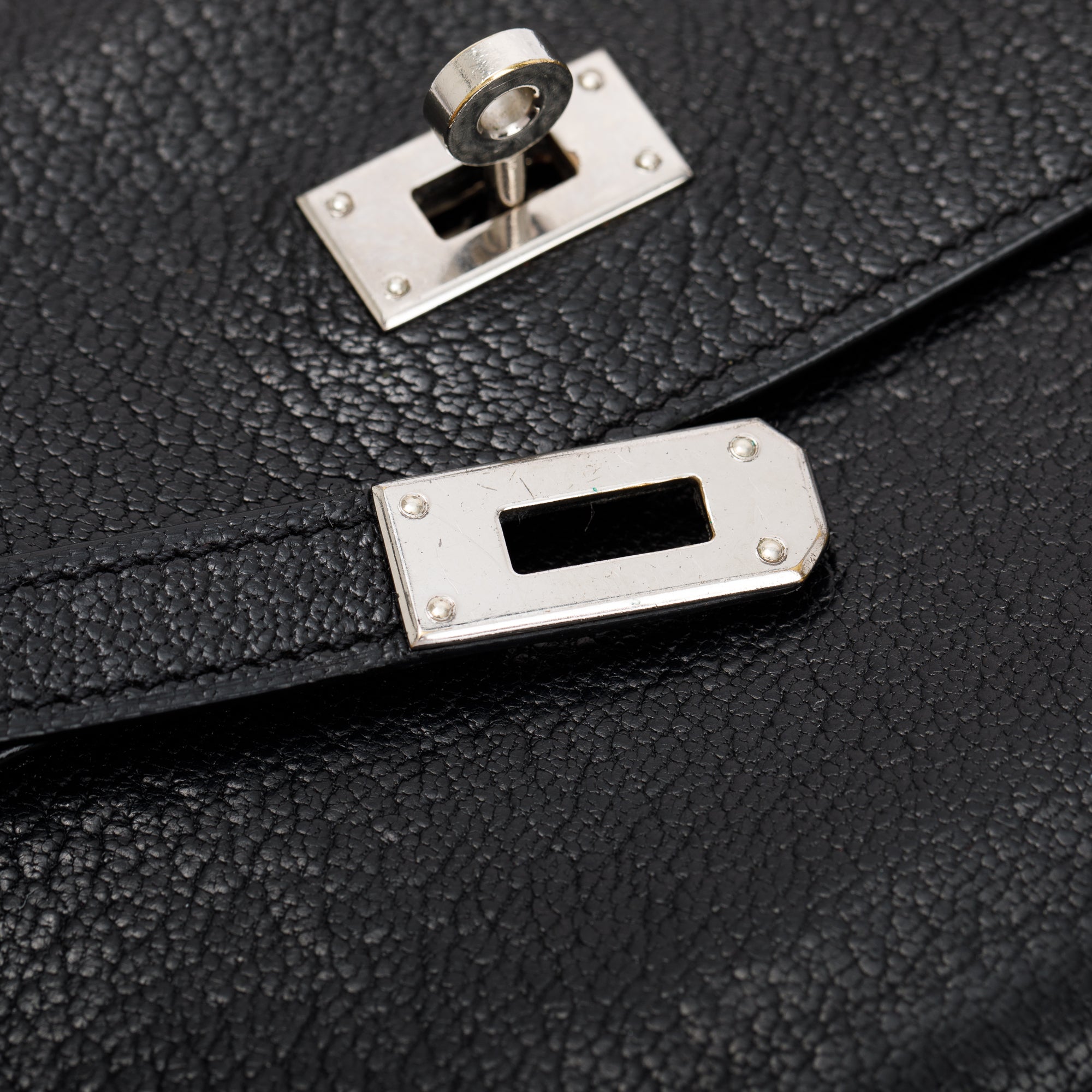 Hermes Black Chevre Mysore Goatskin Classic Kelly Longue Wallet