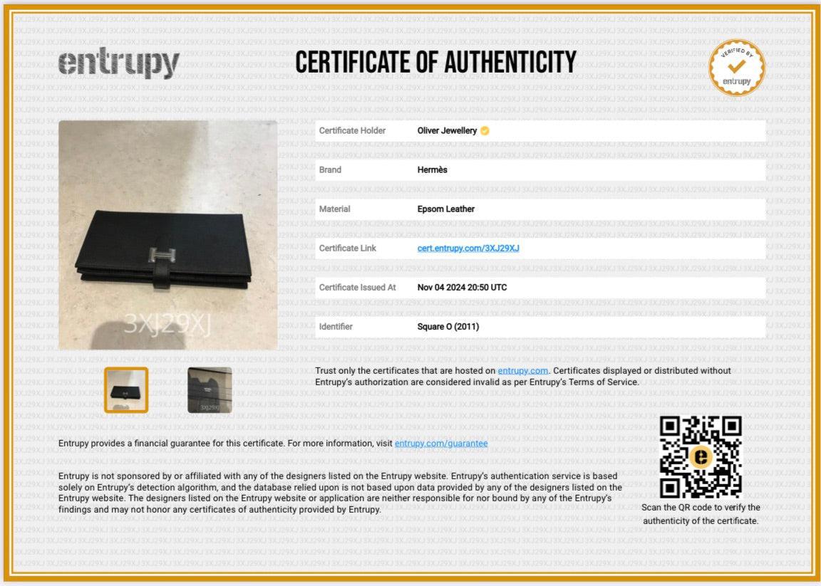 Hermes Black Epsom Leather Bearn Gusset Wallet