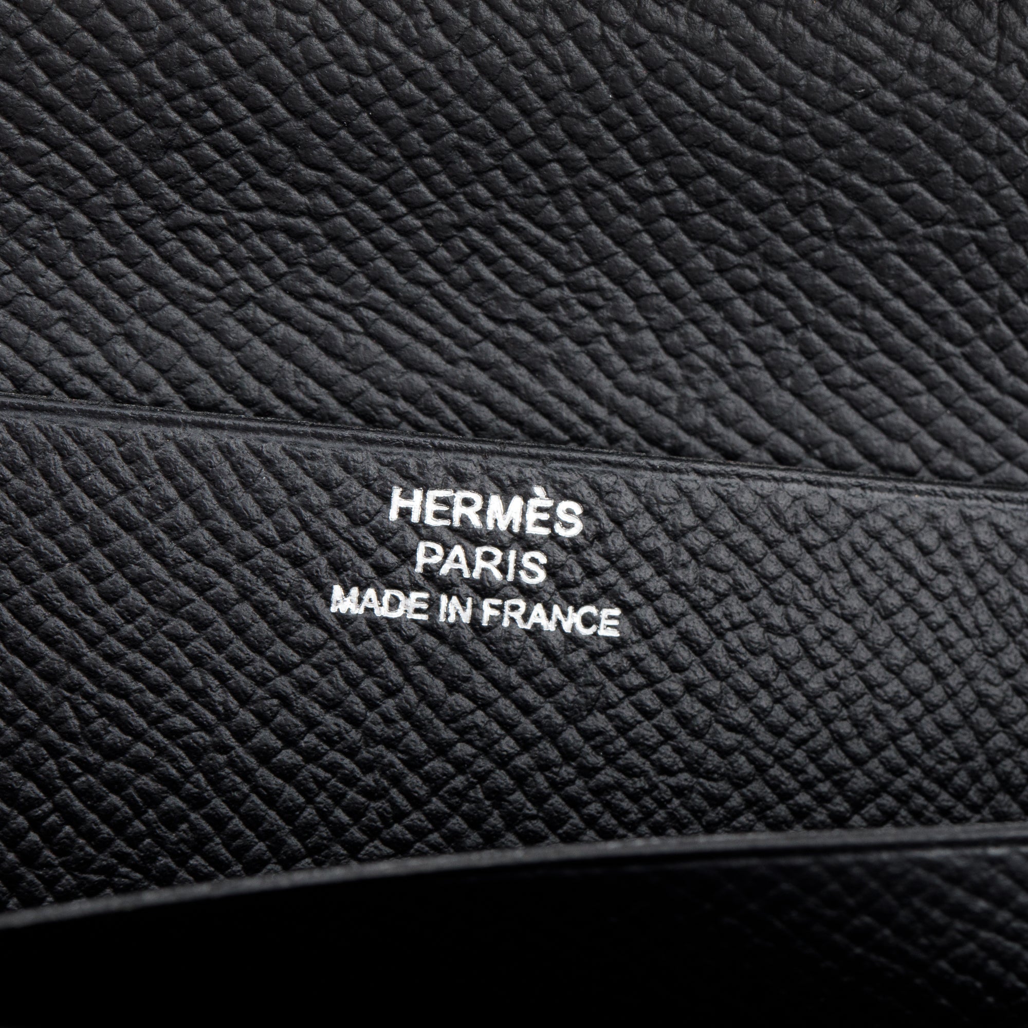 Hermes Black Epsom Leather Bearn Gusset Wallet w/ Box