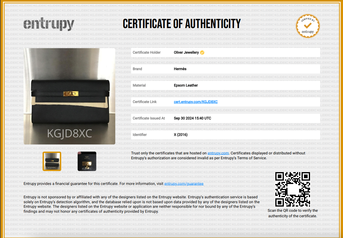 Hermes Black Epsom Leather Classic Kelly Longue Wallet w/ Box