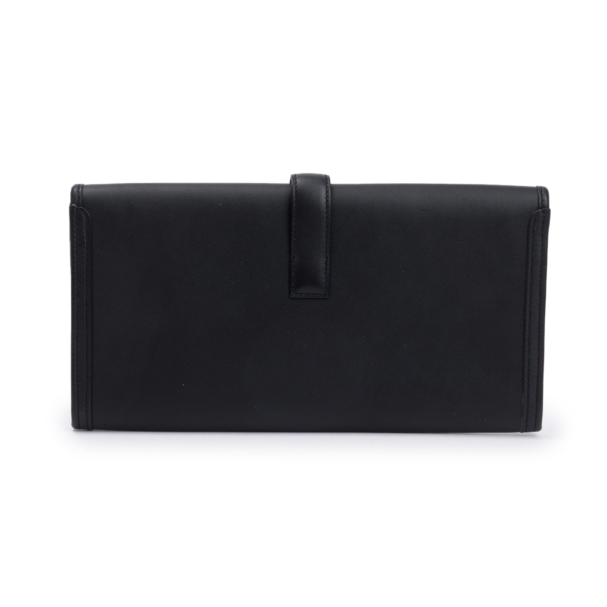 Hermes Black Noir Swift Leather Jige Elan 29 Clutch
