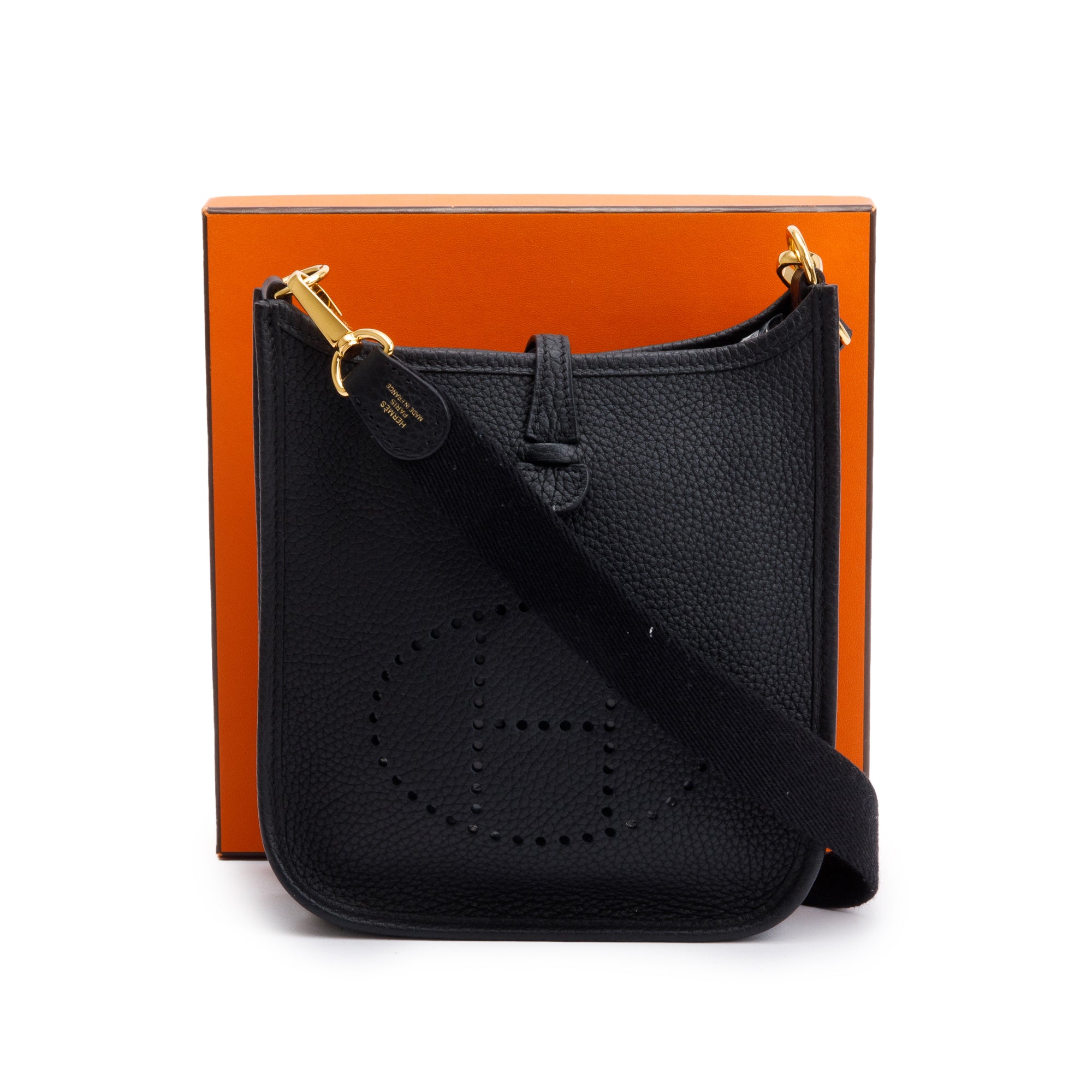 Hermes Black Noir Taurilon Clemence Amazone Evelyne TPM 16 w/ Box