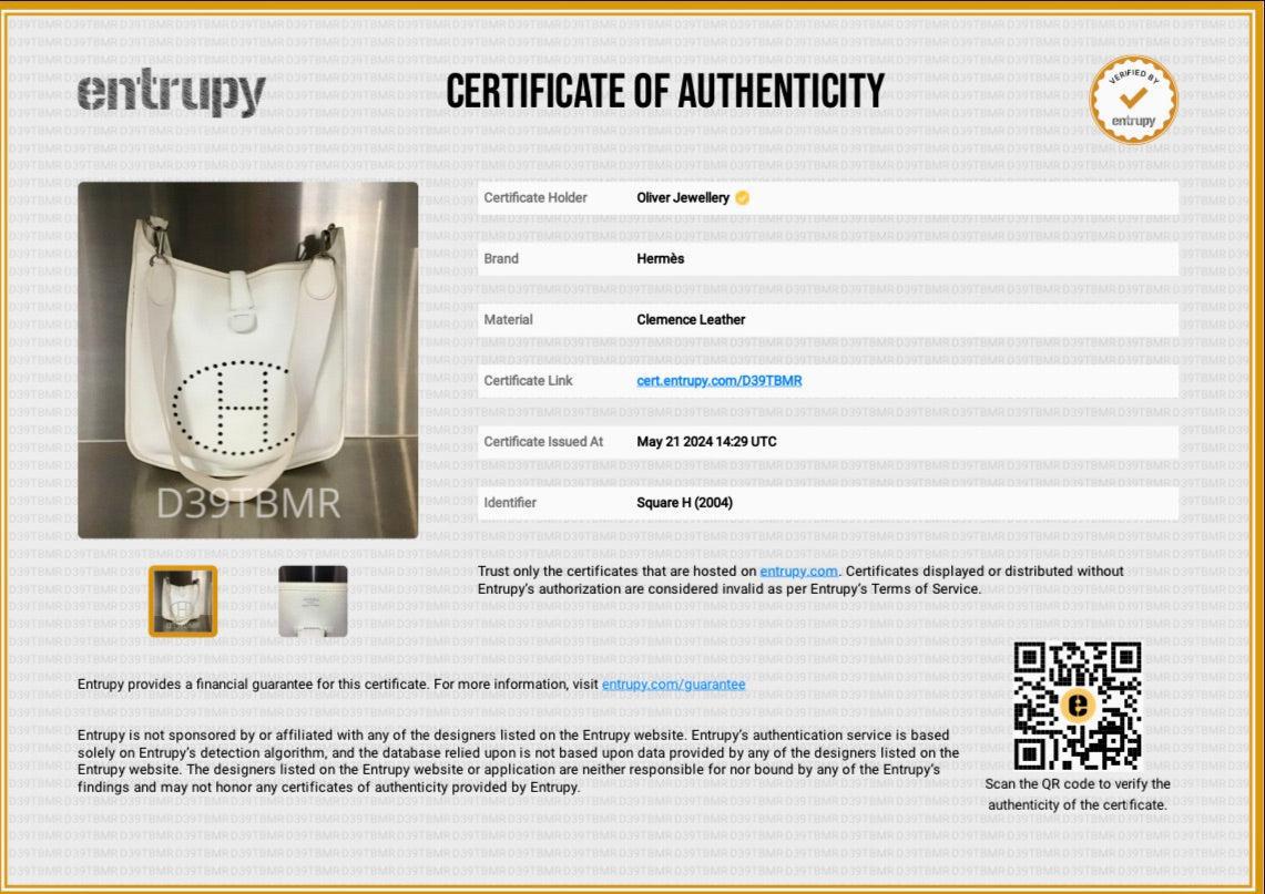 Hermes Blanc Clemence Evelyne I 29 Bag