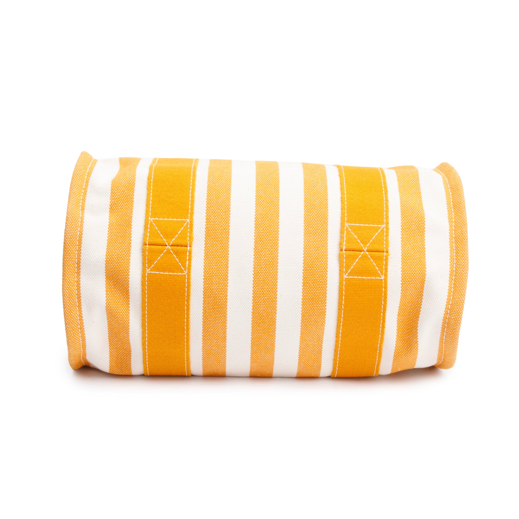 Hermes Blanc Saffron Toile H Striped Canvas Cannes PM w/ Pouch