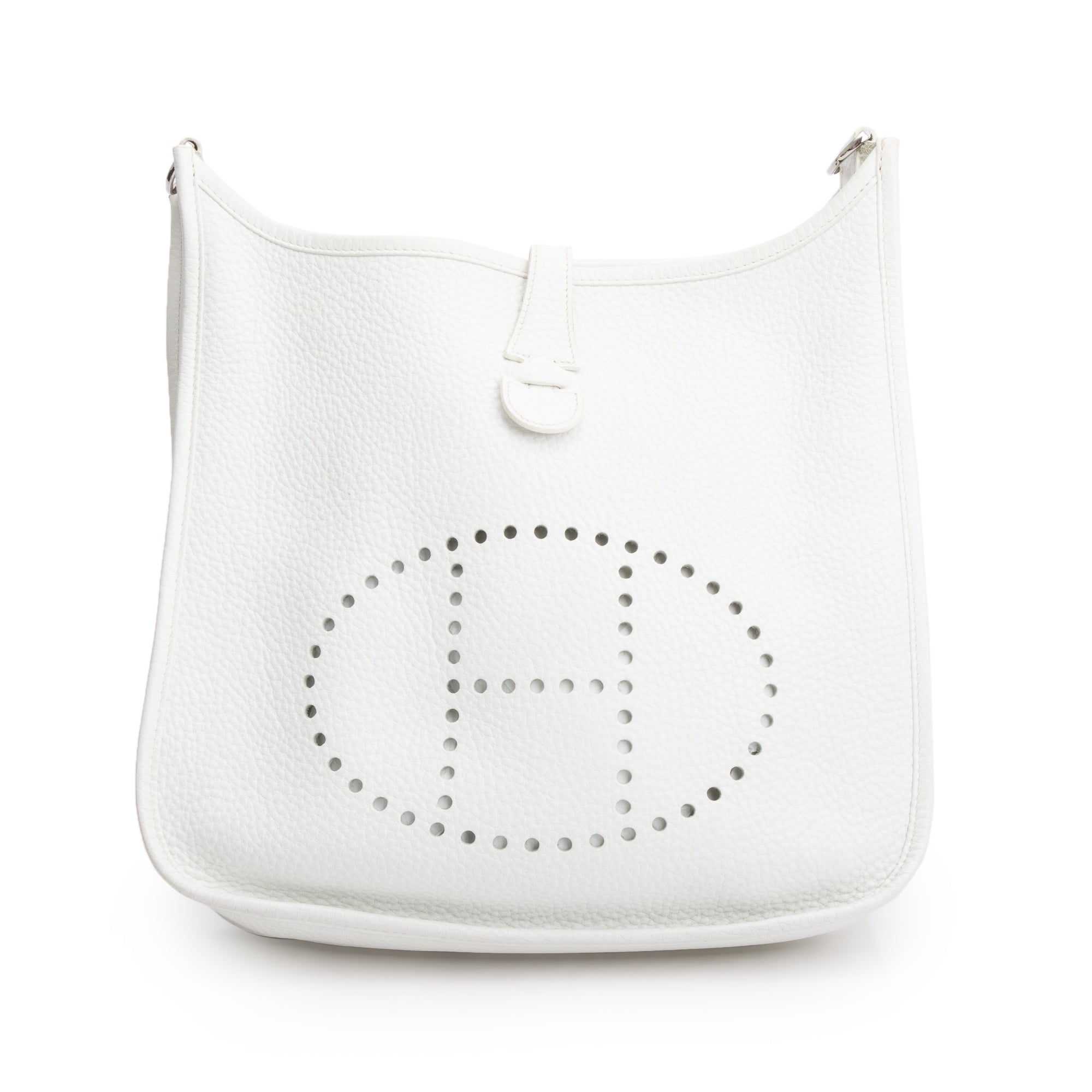 Hermes Blanc Taurillon Clemence Evelyne III 29 Bag