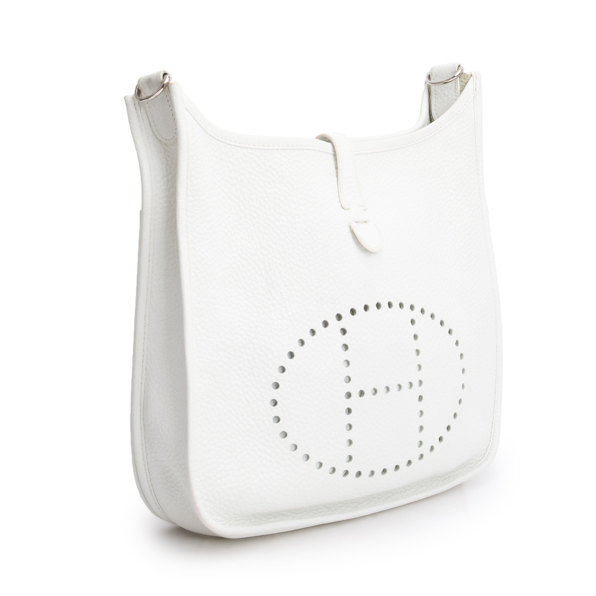 Hermes Blanc Taurillon Clemence Evelyne III 29 Bag