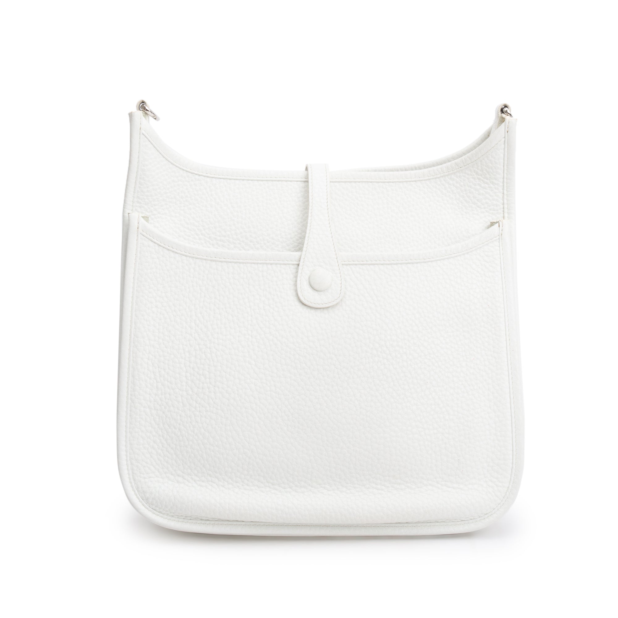 Hermes Blanc Taurillon Clemence Evelyne III 29 Bag