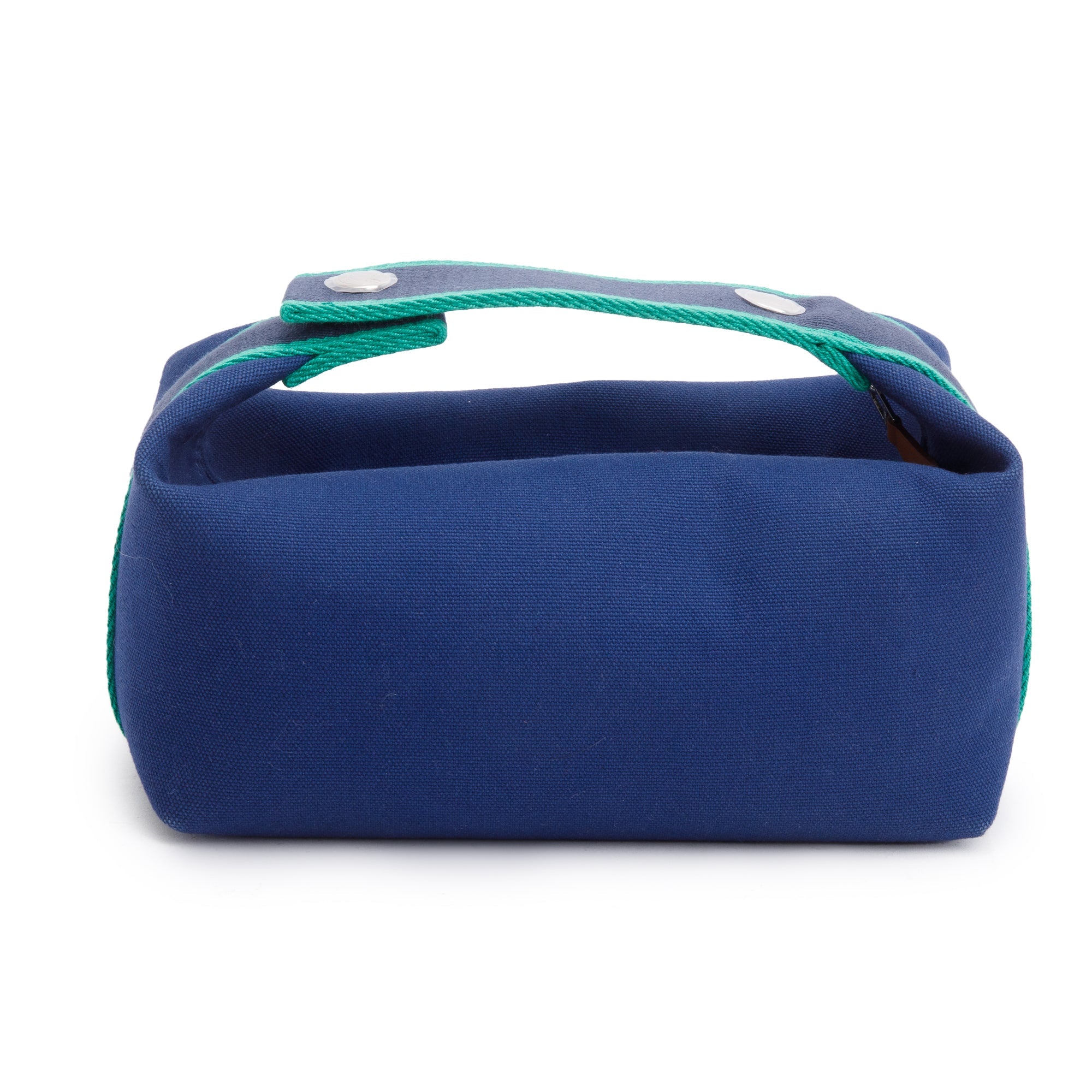 Hermes Bleu De Malte Toile H Canvas Small Bride-A-Brac Case