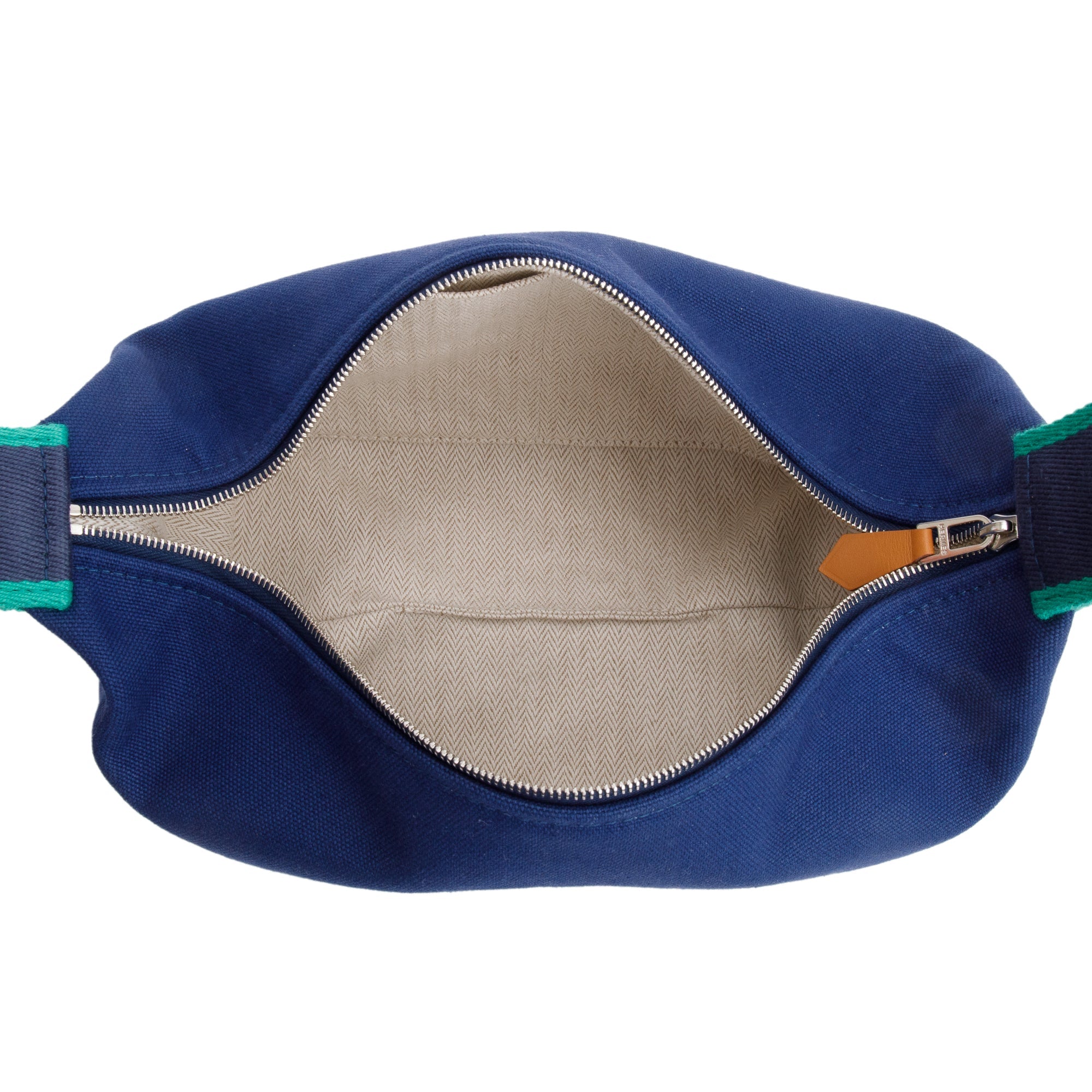 Hermes Bleu De Malte Toile H Canvas Small Bride-A-Brac Case