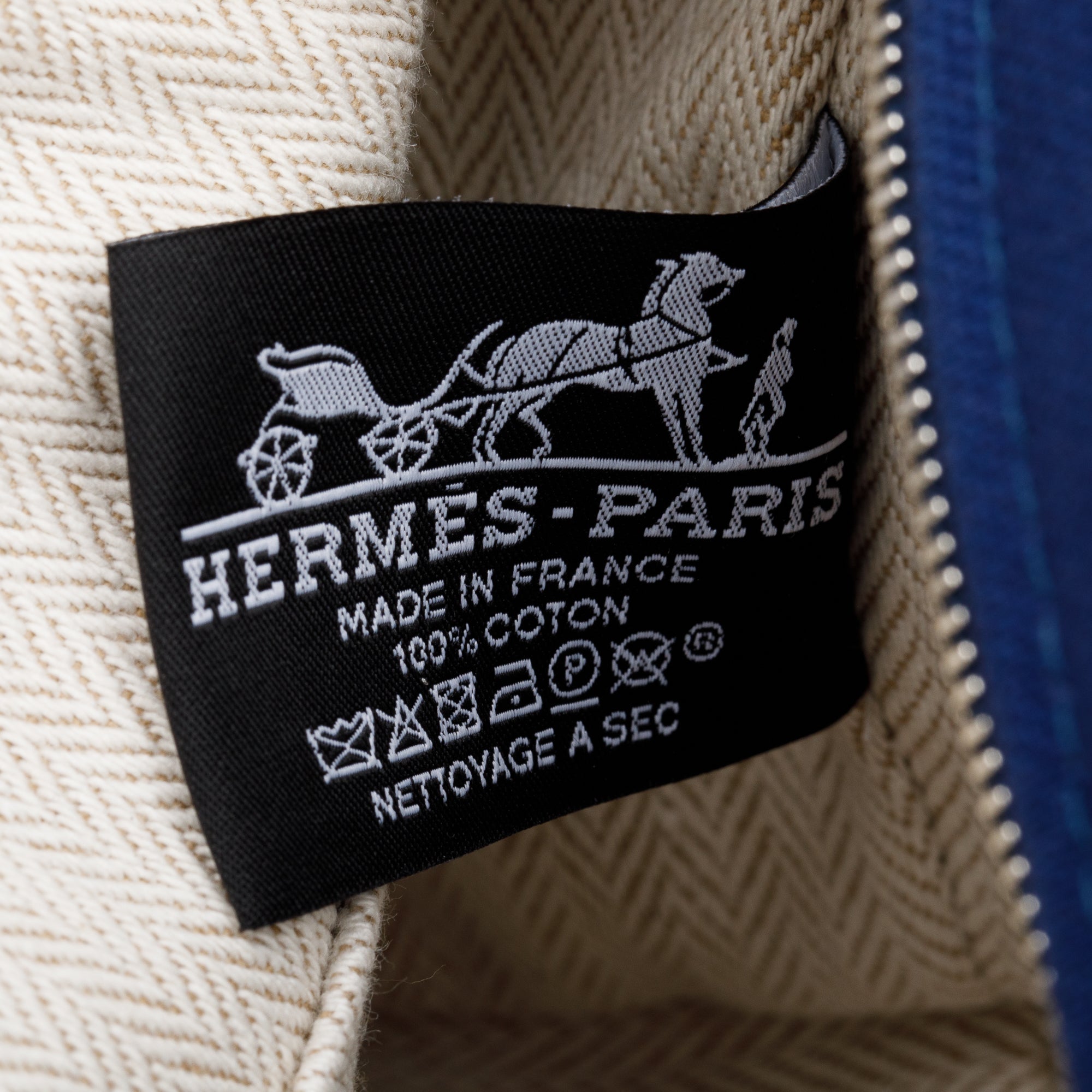 Hermes Bleu De Malte Toile H Canvas Small Bride-A-Brac Case