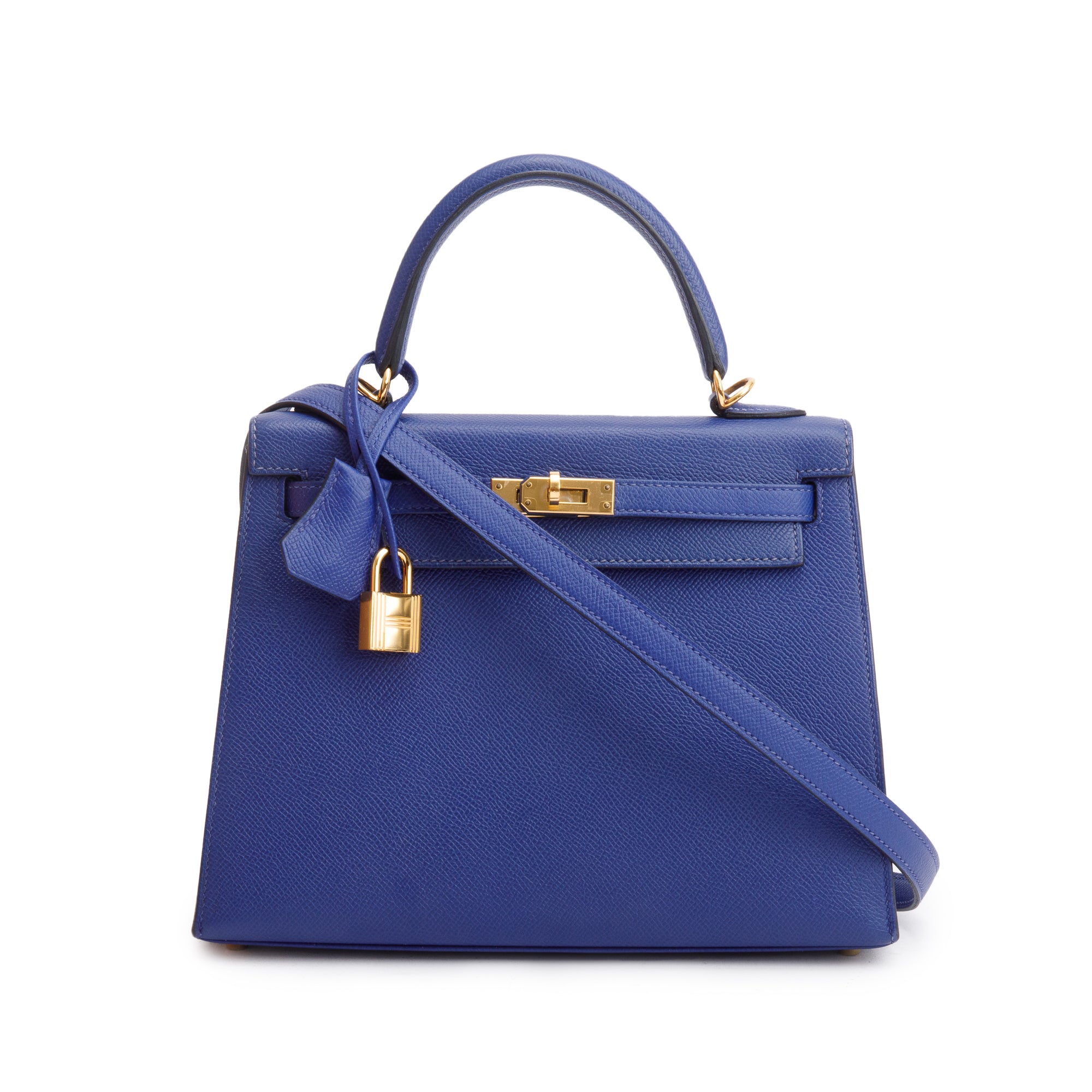 Hermes Bleu Encre Togo Leather Kelly II 25 w/ Strap & Box