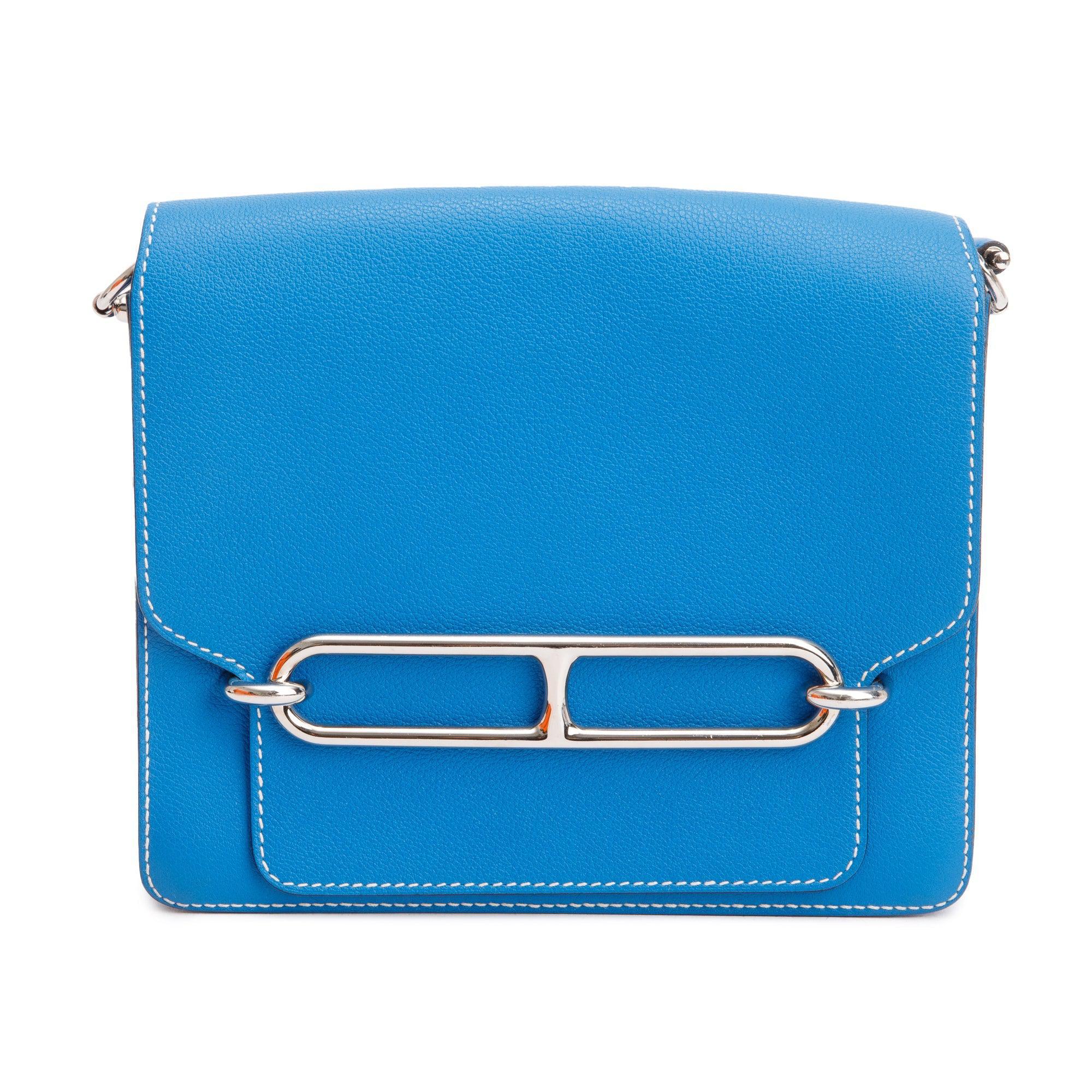 Hermes Bleu Hydra Veau Evercolor Sac Roulis 23 w/ Box & Receipt