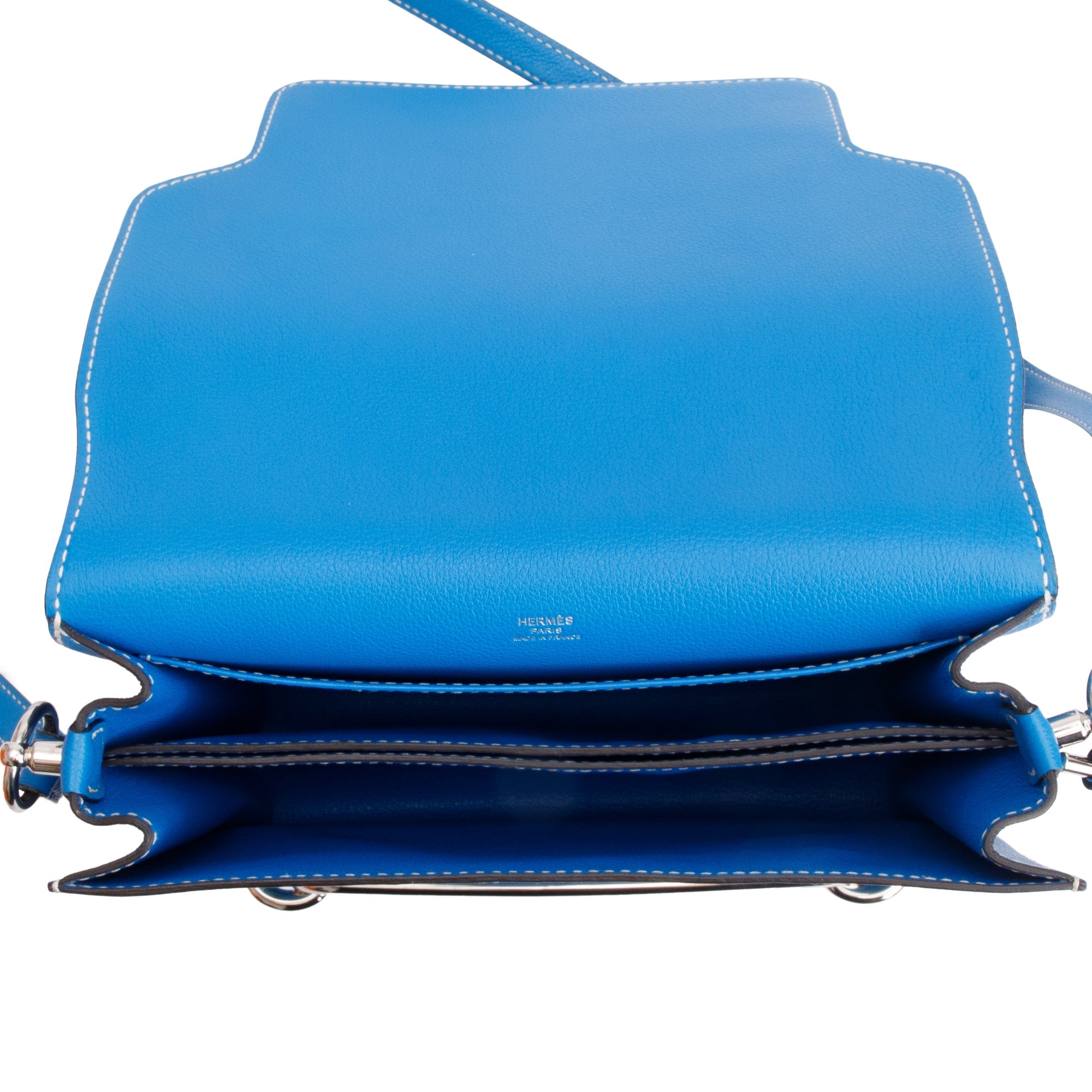 Hermes Bleu Hydra Veau Evercolor Sac Roulis 23 w/ Box & Receipt