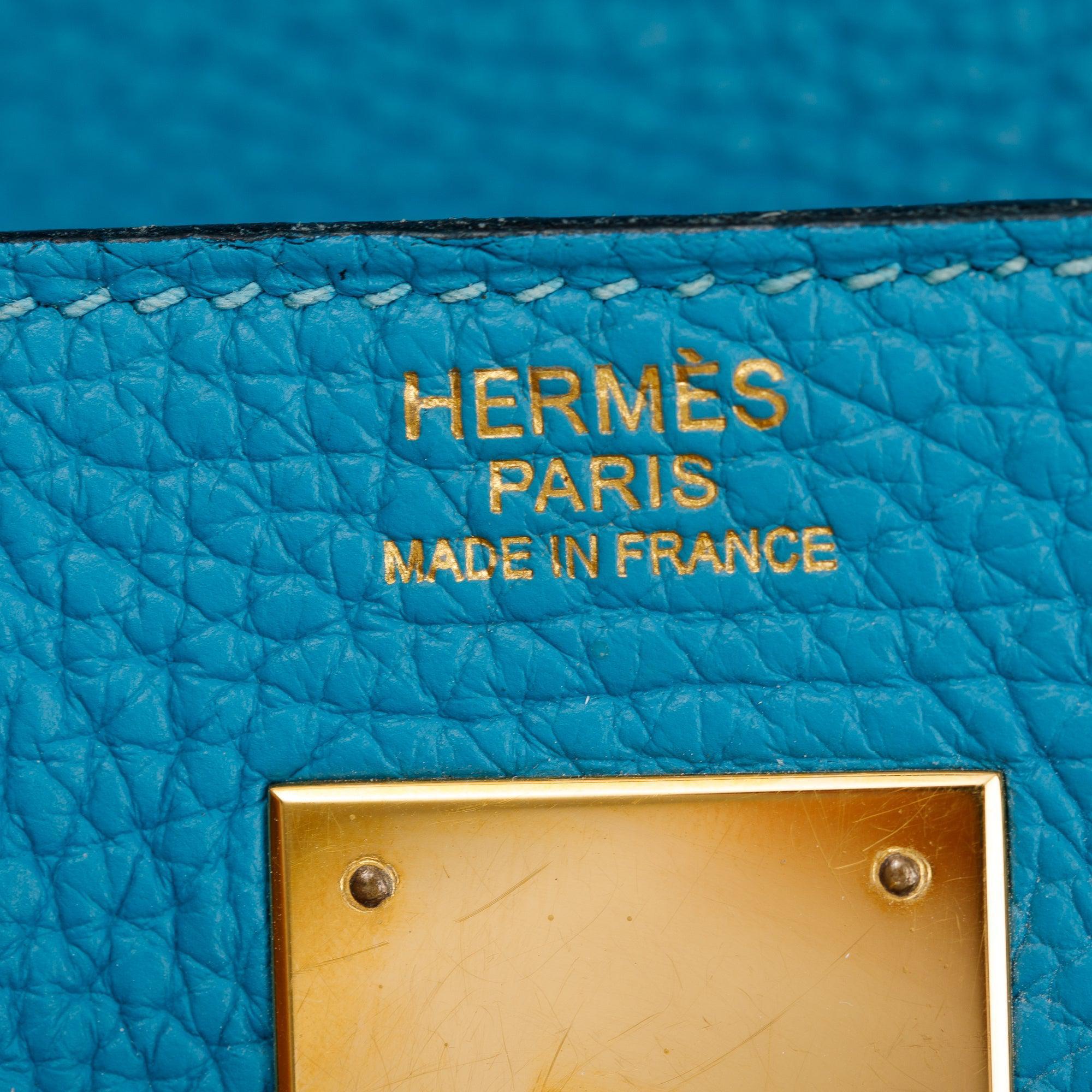 Hermes Bleu Izmir Clemence Kelly II Retourne 32 w/ Strap