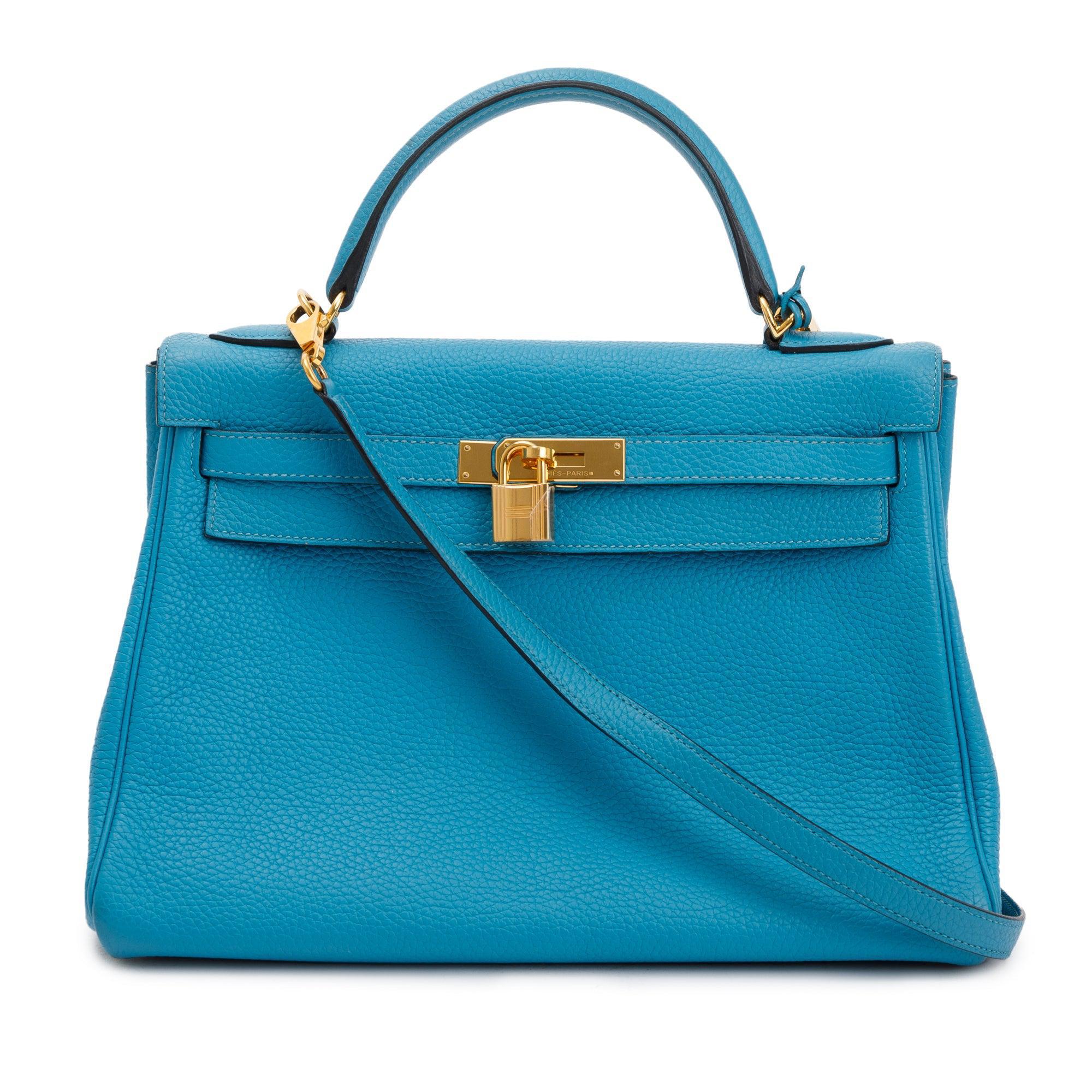 Hermes Bleu Izmir Clemence Kelly II Retourne 32 w/ Strap