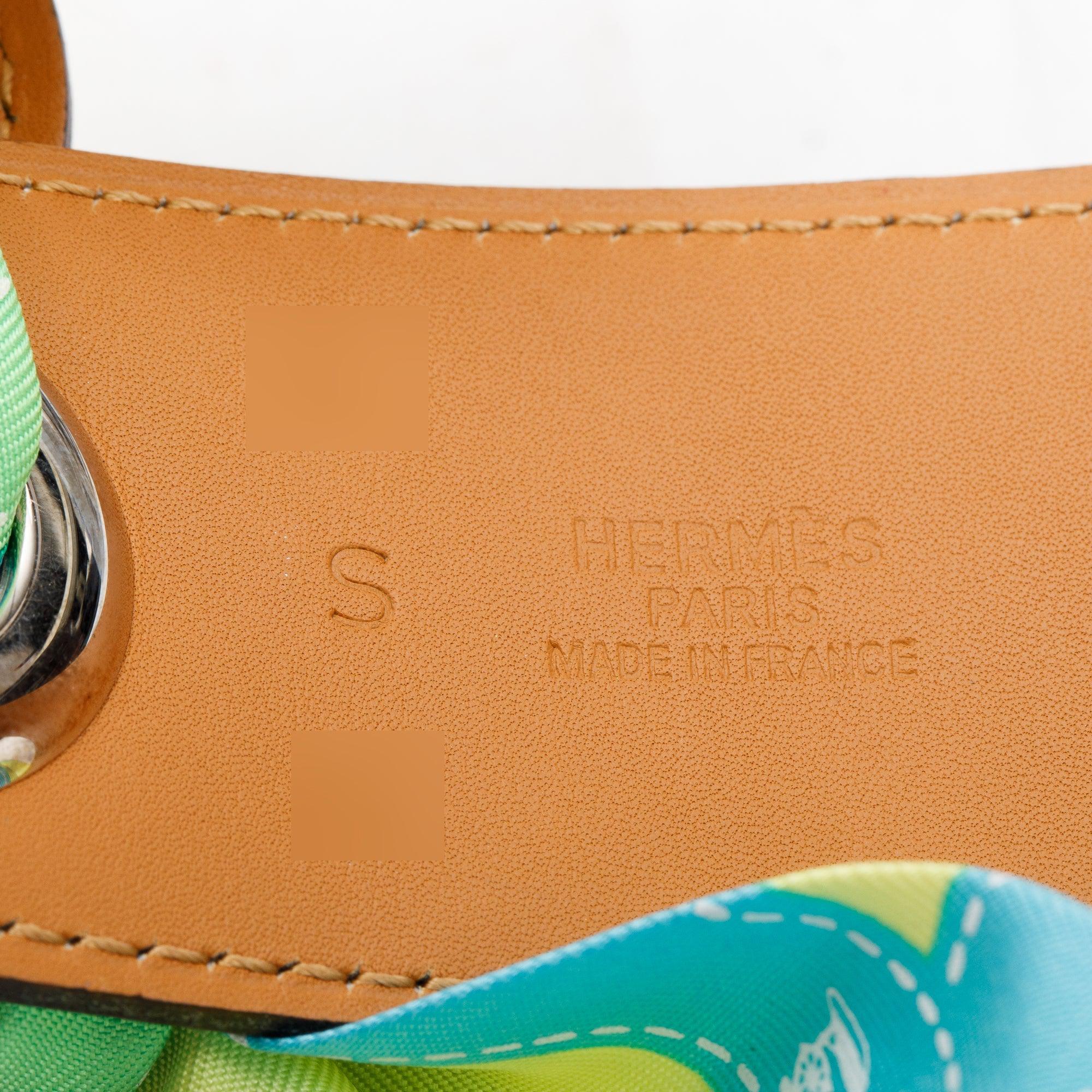 Hermes Bleu Jean/Gold Epsom Box Leather Reversible Twilly Kimono Belt