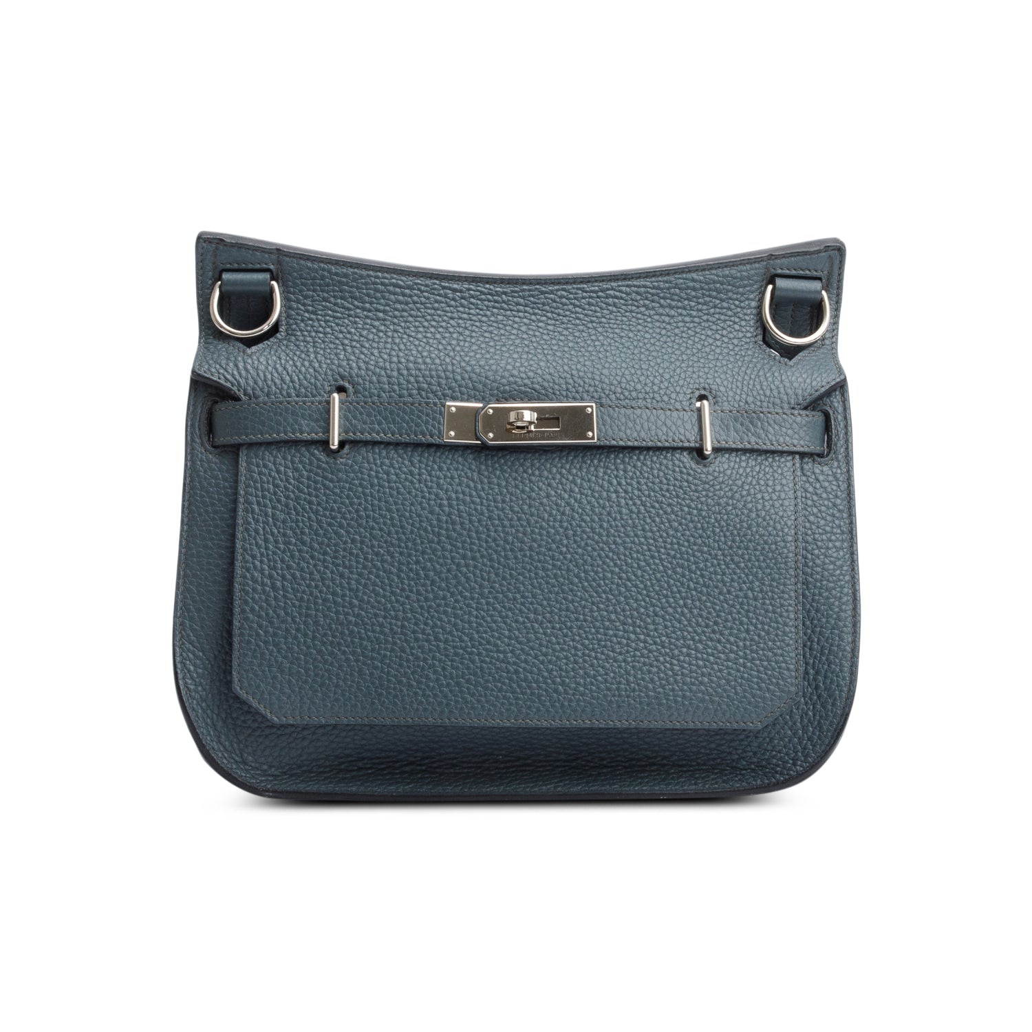 Hermes Bleu Orage Taurillon Clemence Leather Jypsiere 28