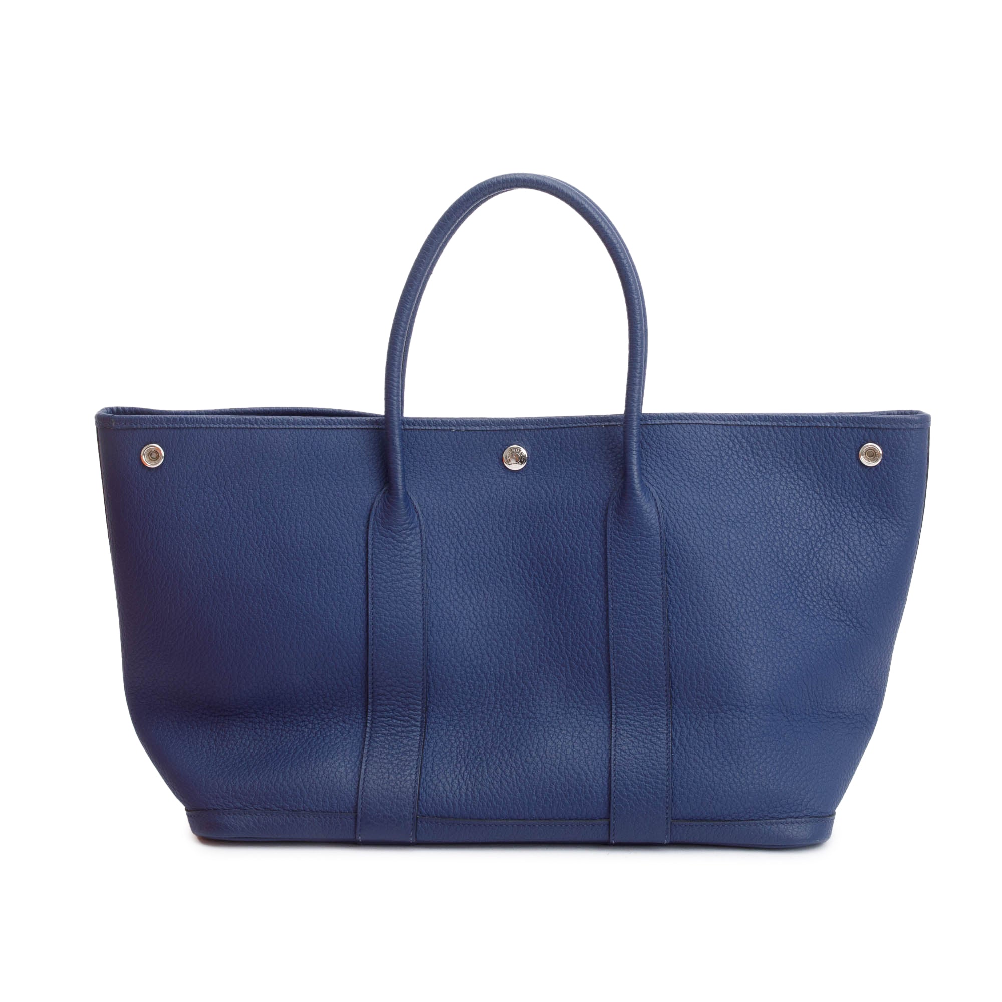 Hermes Bleu Saphir Negonda Leather Garden Party 36 w/ Receipt