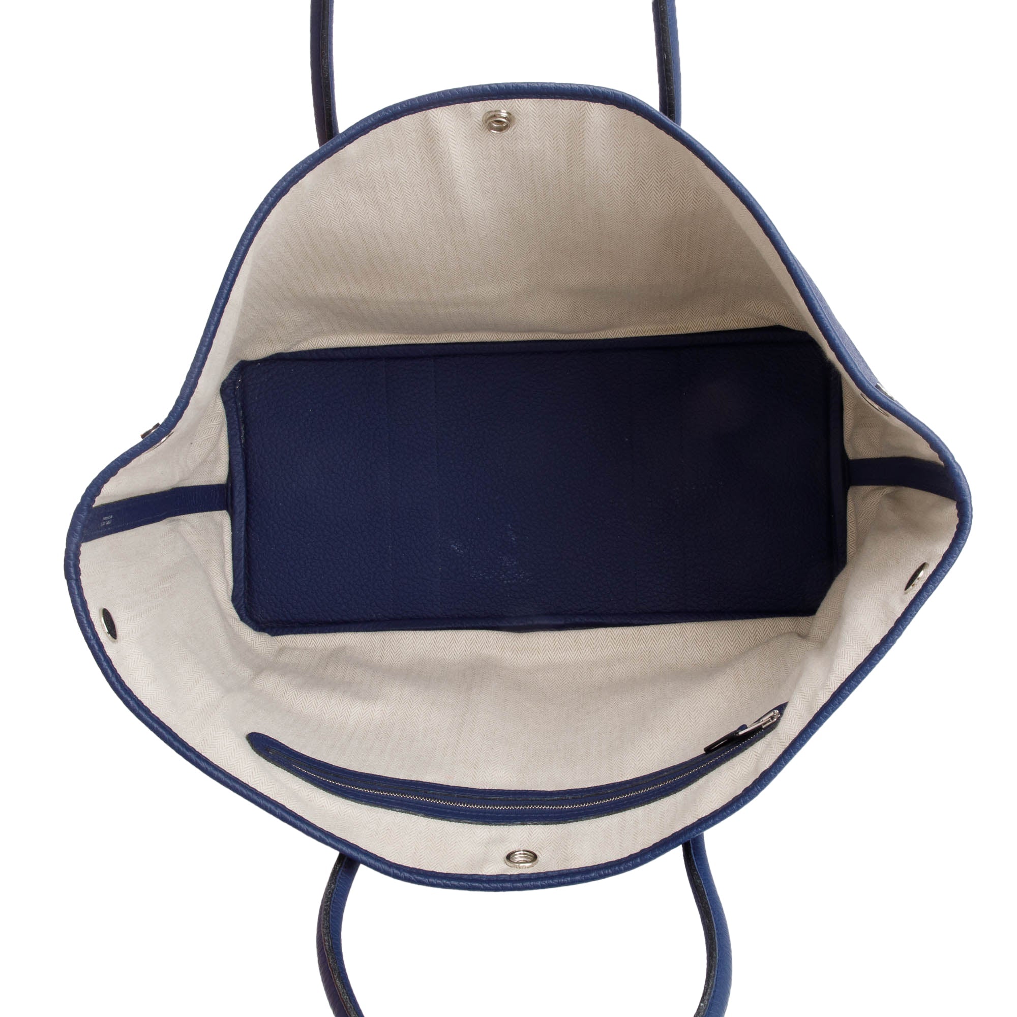 Hermes Bleu Saphir Negonda Leather Garden Party 36 w/ Receipt