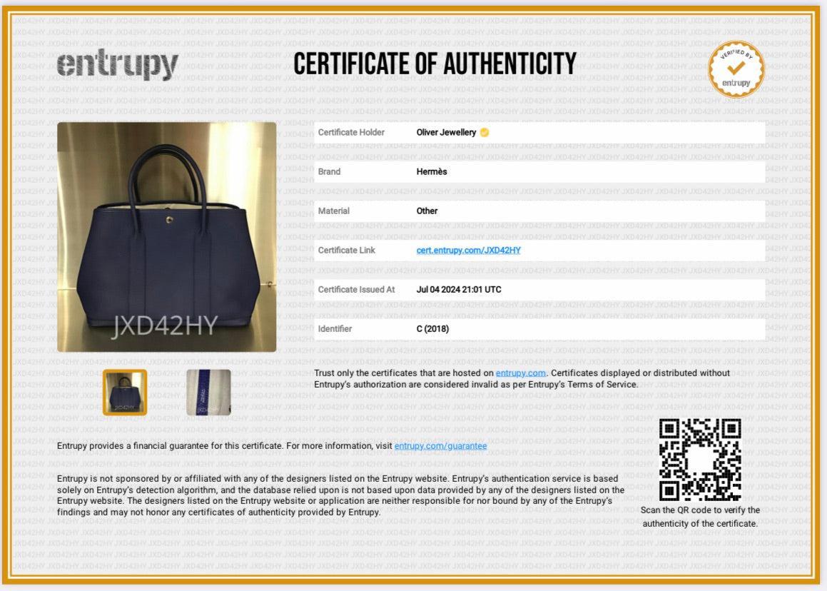 Hermes Bleu Saphir Negonda Leather Garden Party 36 w/ Receipt