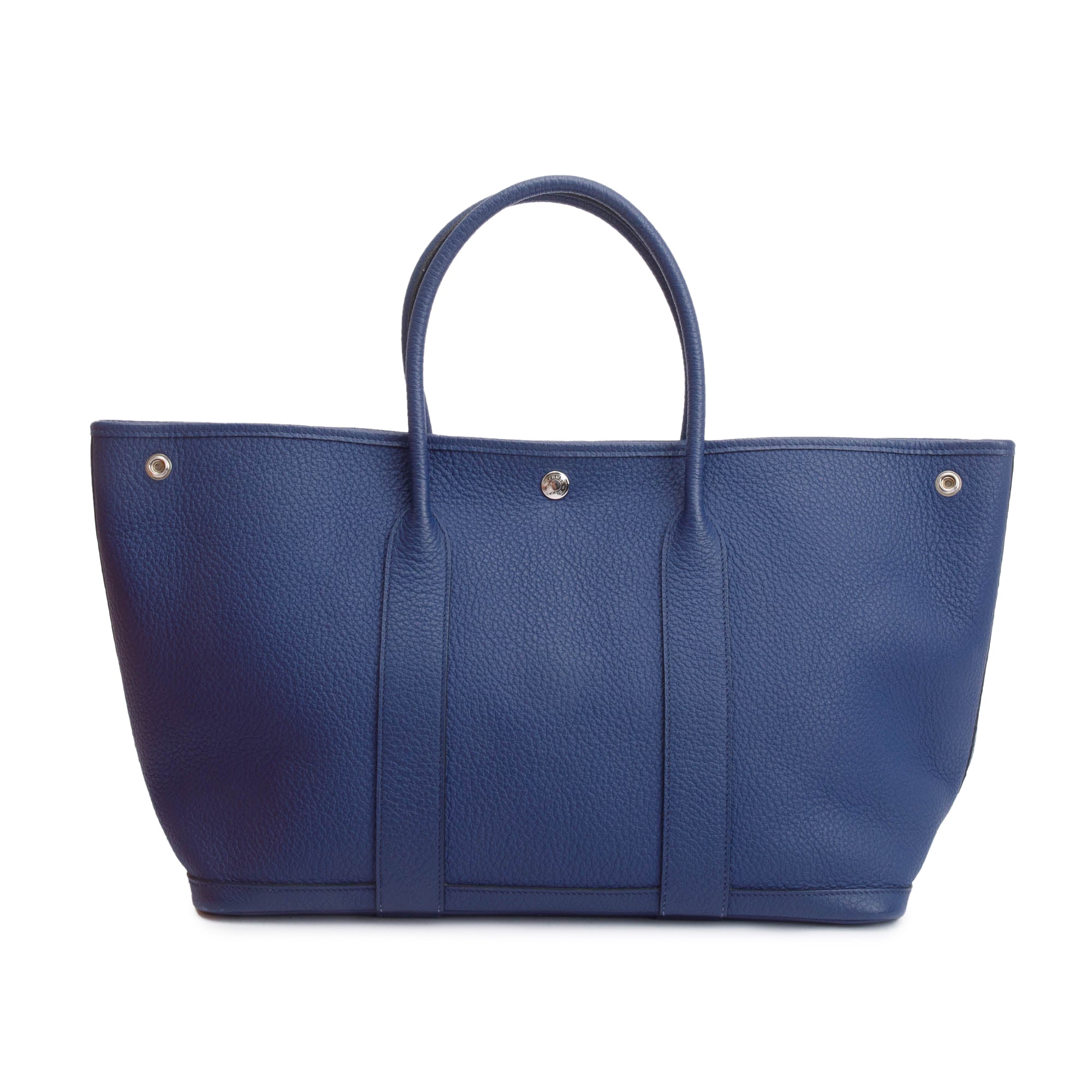 Hermes Bleu Saphir Negonda Leather Garden Party 36 w/ Receipt