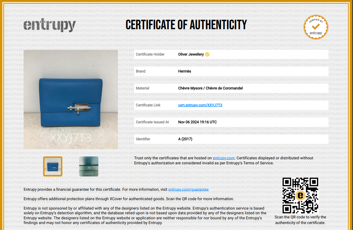 Hermes Blue Chevre Mysore Leather Verrou Clutch