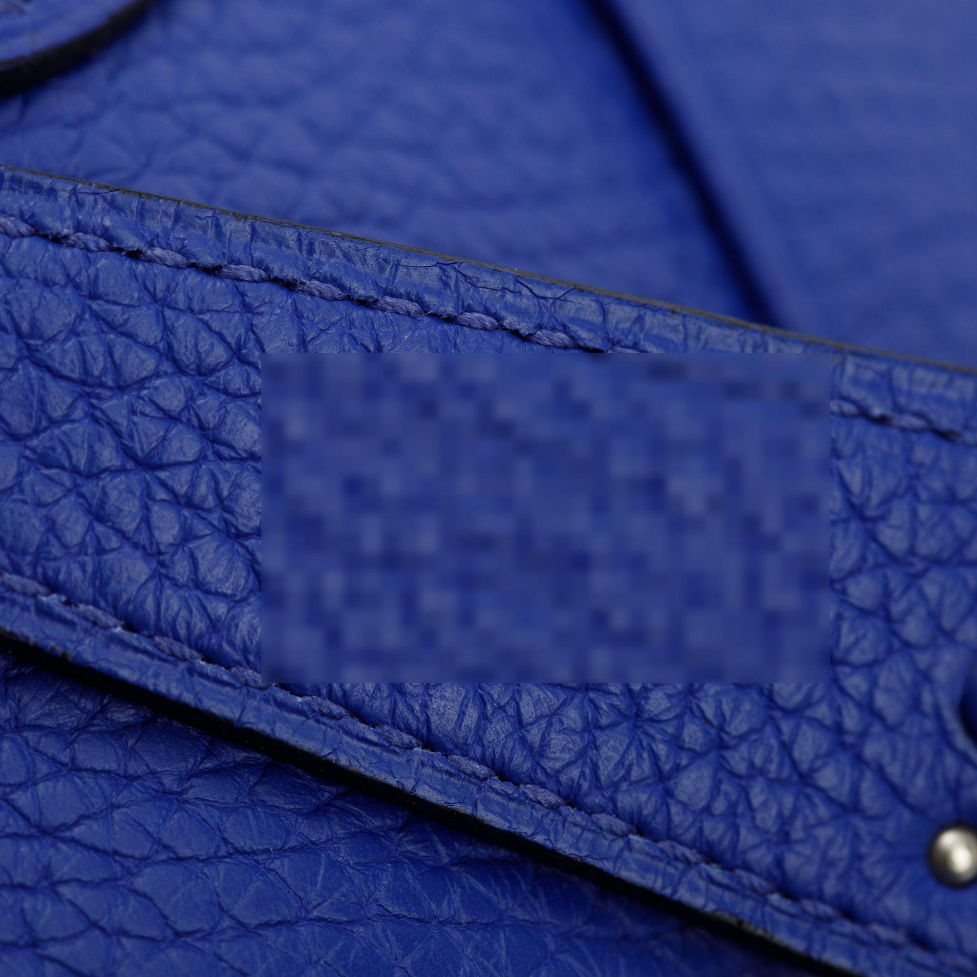 Hermes Blue Electric Clemence Leather Matte Niloticus Lindy Touch 30 w/ Box