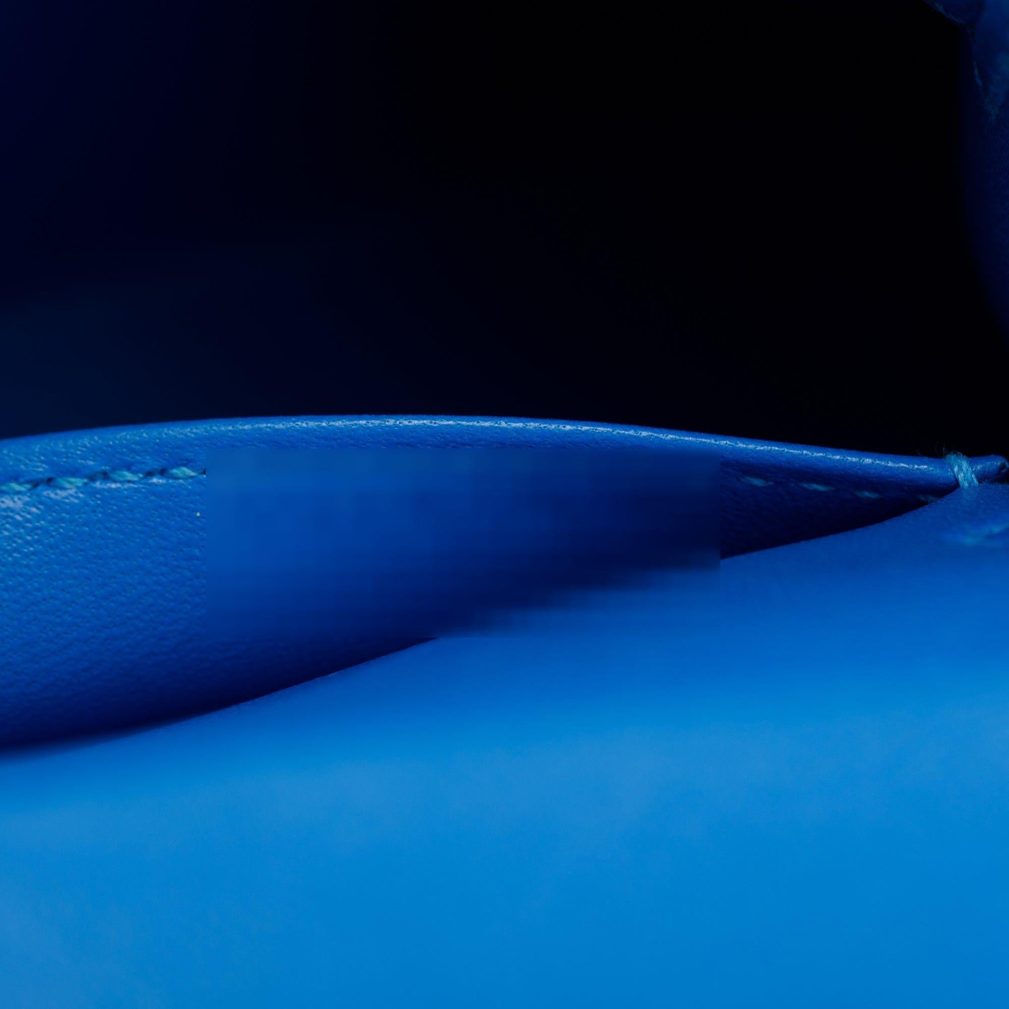 Hermes Blue Hydra Chevre Mysore Leather Mini Kelly II Sellier 20 w/ Box & Strap