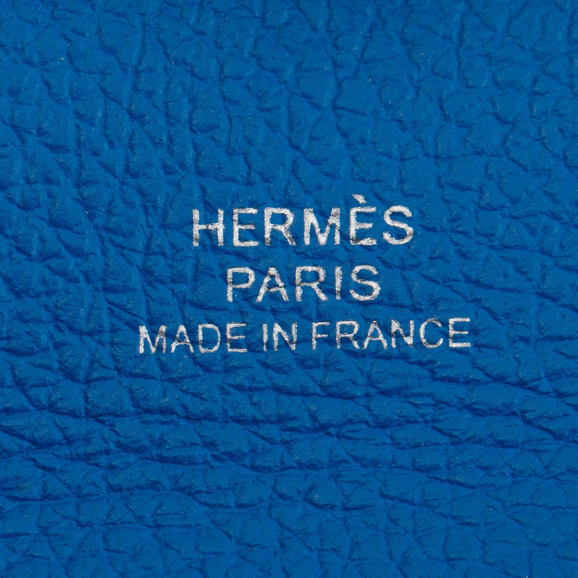 Hermes Blue Hydra Veau Evercolor Bastia Coin Pouch w/ Box