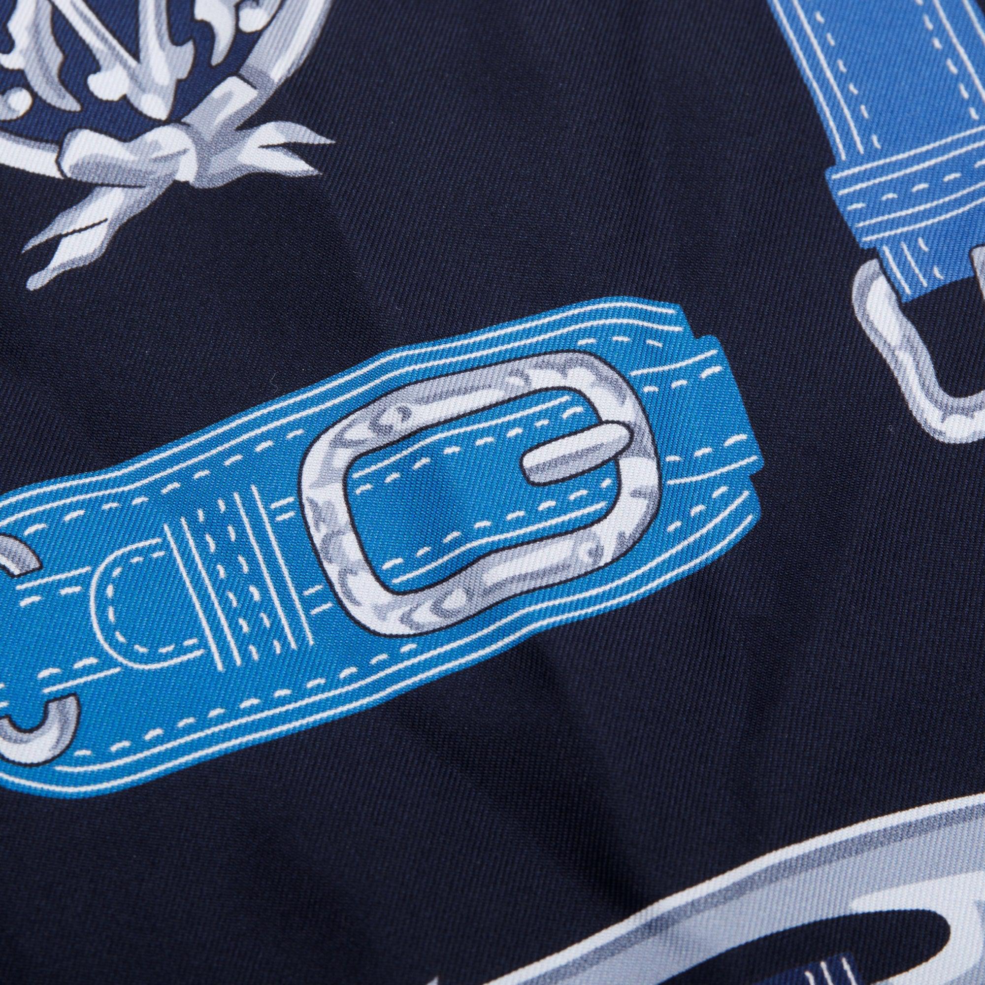 Hermes Blue Silk Maxi Twilly w/ Box