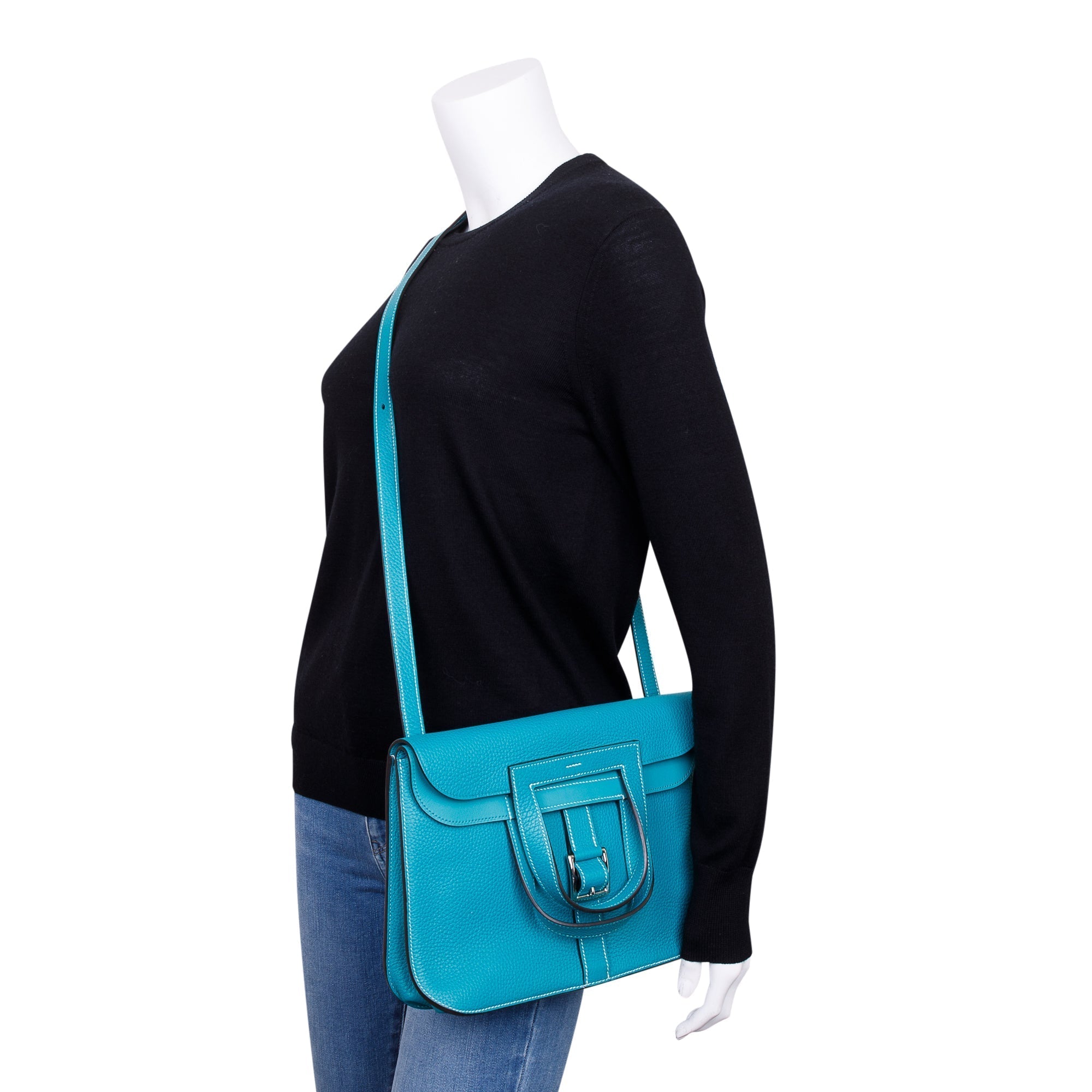 Hermes Blue Taurillon Clemence Halzan 31