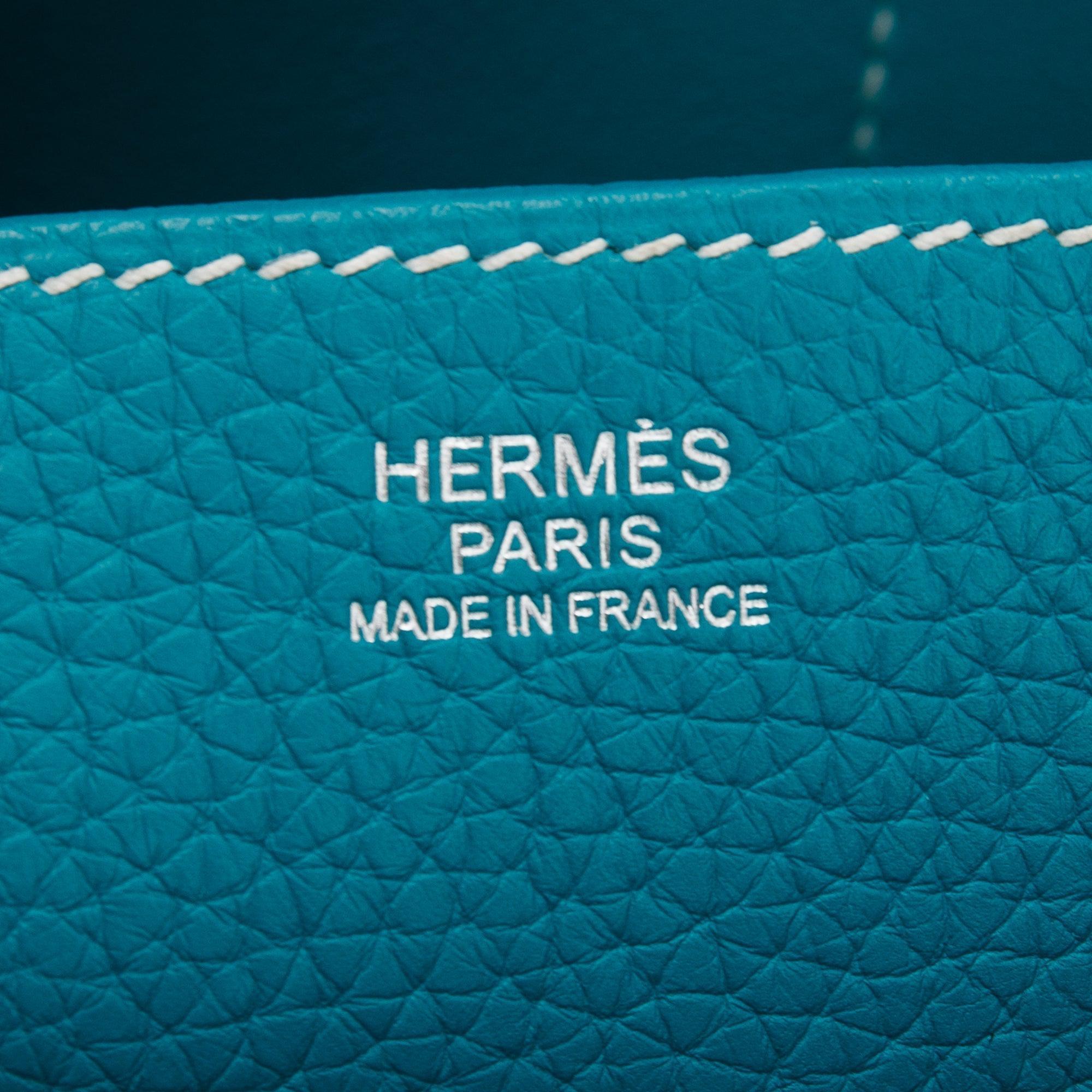 Hermes Blue Taurillon Clemence Halzan 31