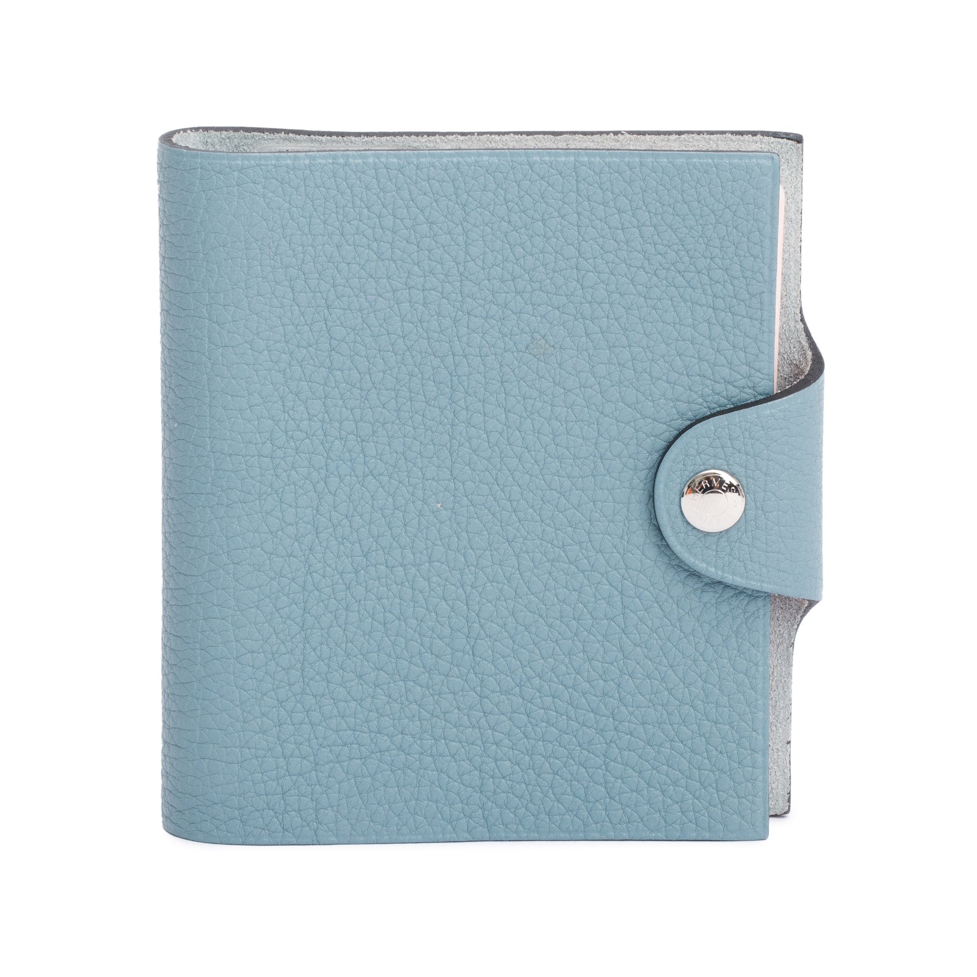 Hermes Blue Togo Ulysse Mini Notebook Cover with 4 Mini Notebook Refills