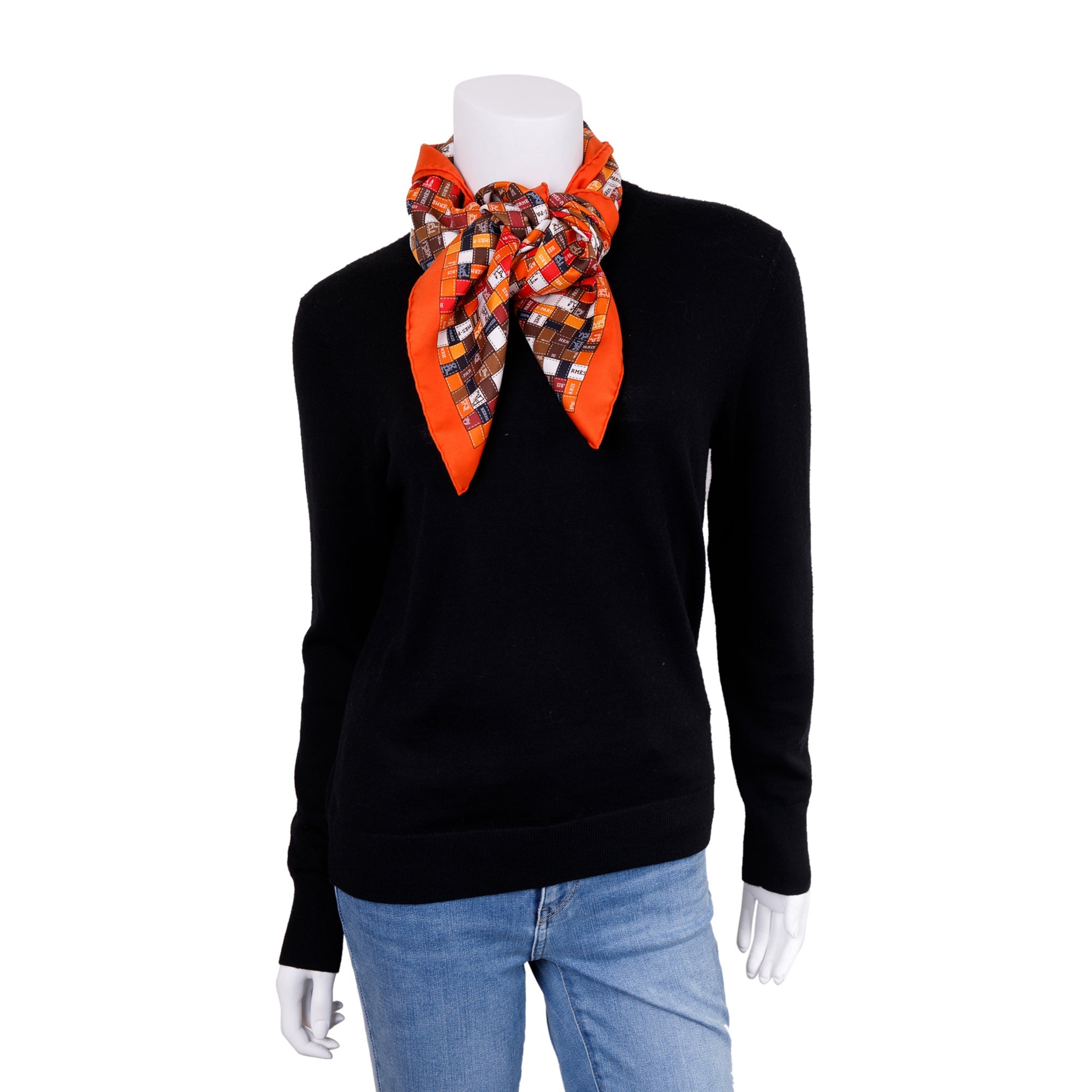 Hermes 'Bolduc Au Carre' Silk Scarf 90 w/ Box