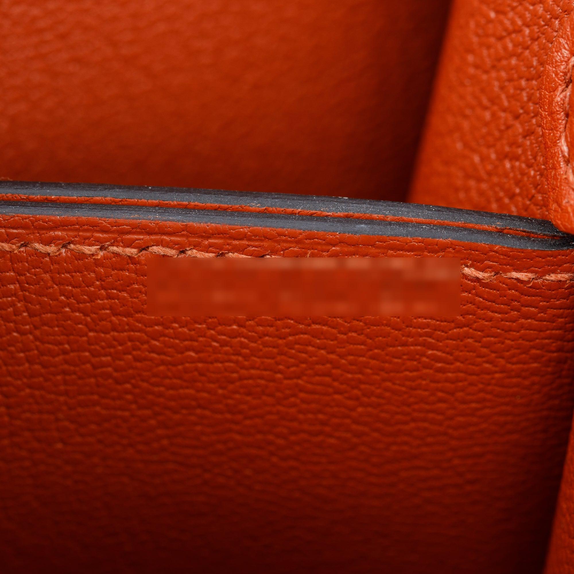 Hermes Brique Caramel Evercolor Leather Mini Sac Roulis 18