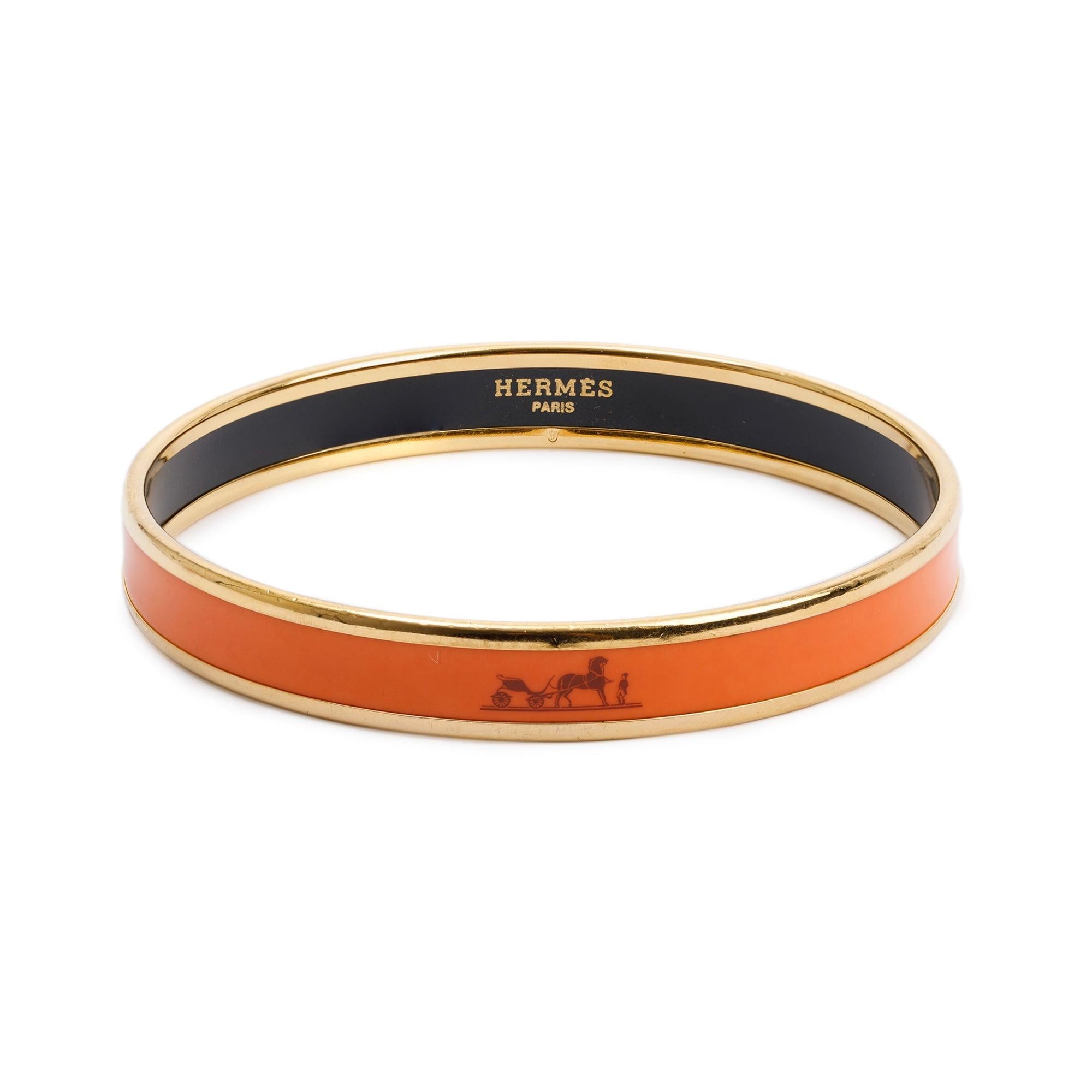 Hermes Caleche Enamel Bangle Bracelet
