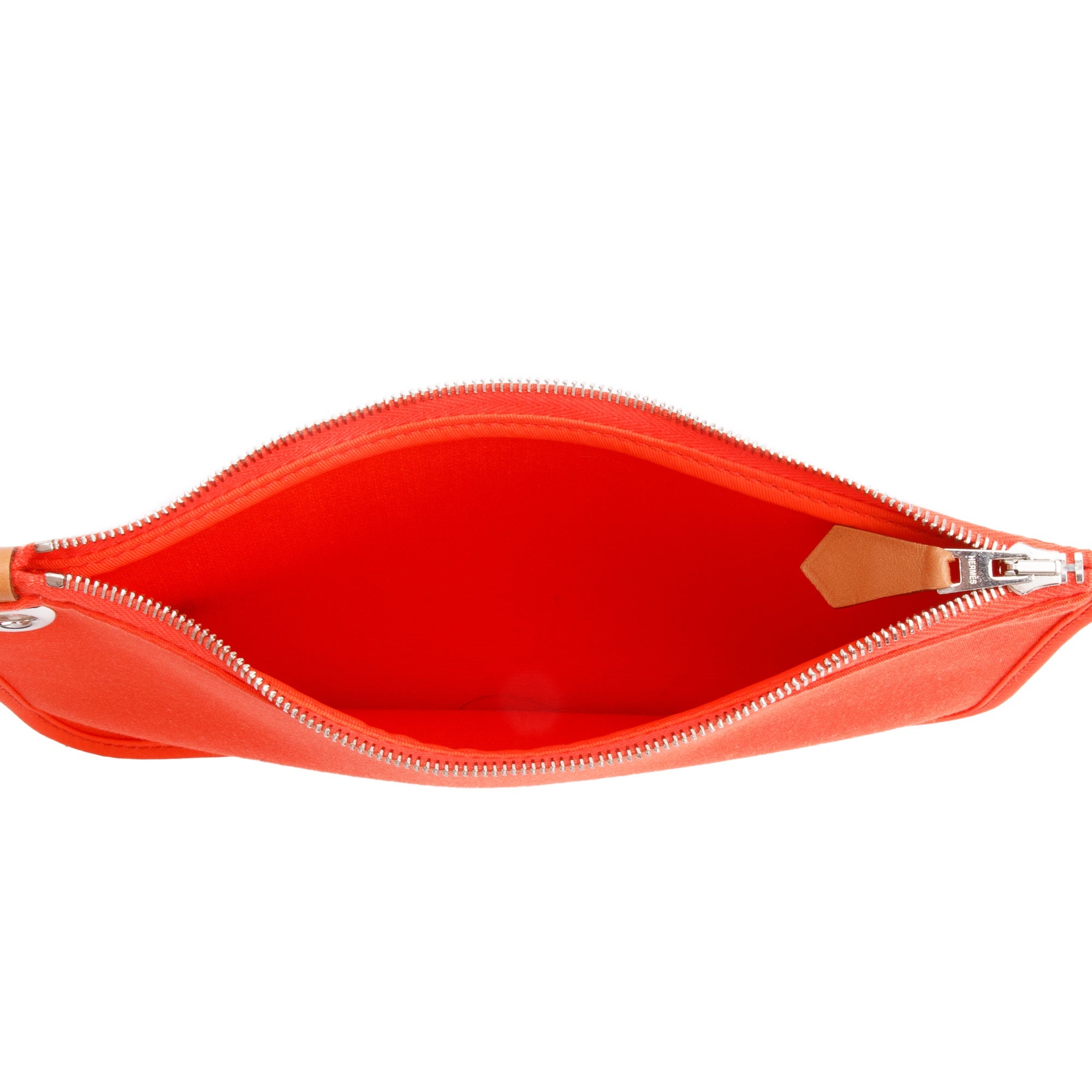 Hermes Capucine Fauve Toile Militaire Vache Hunter Herbag Zip 31 w/ Pouch