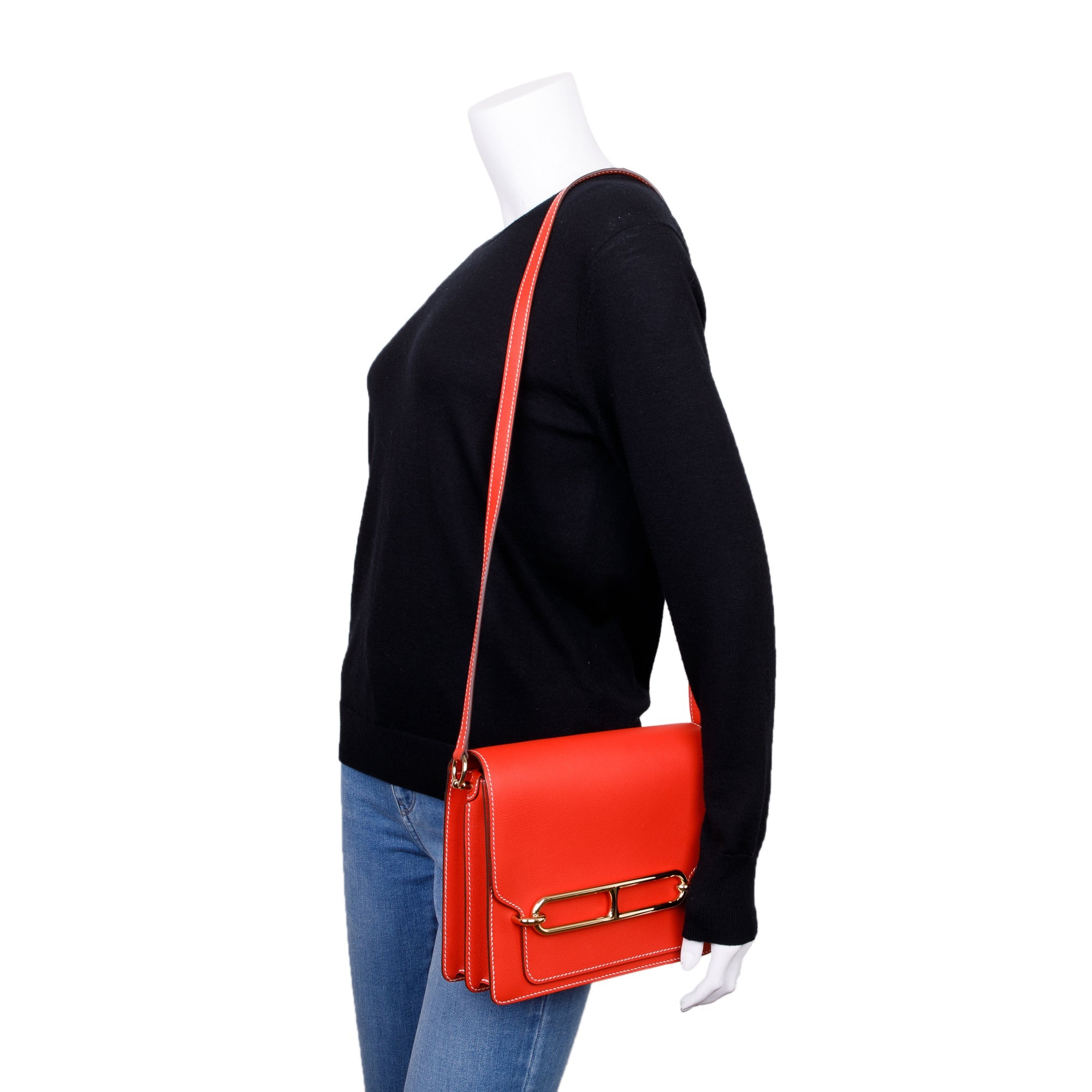 Hermes Capucine Veau Evercolor Sac Roulis 23 w/ Box & Receipt