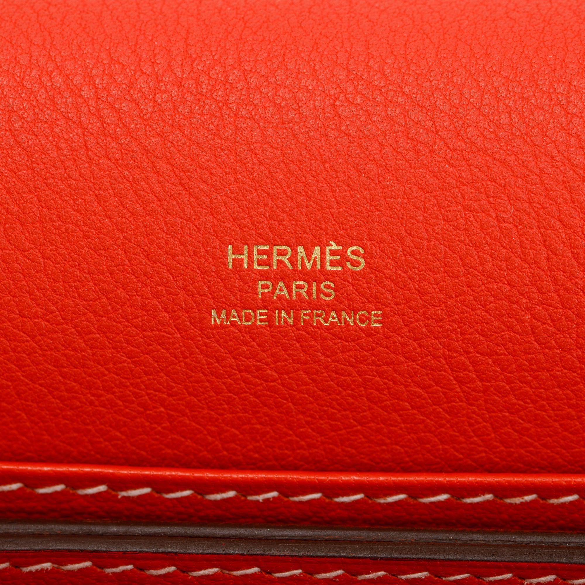 Hermes Capucine Veau Evercolor Sac Roulis 23 w/ Box & Receipt