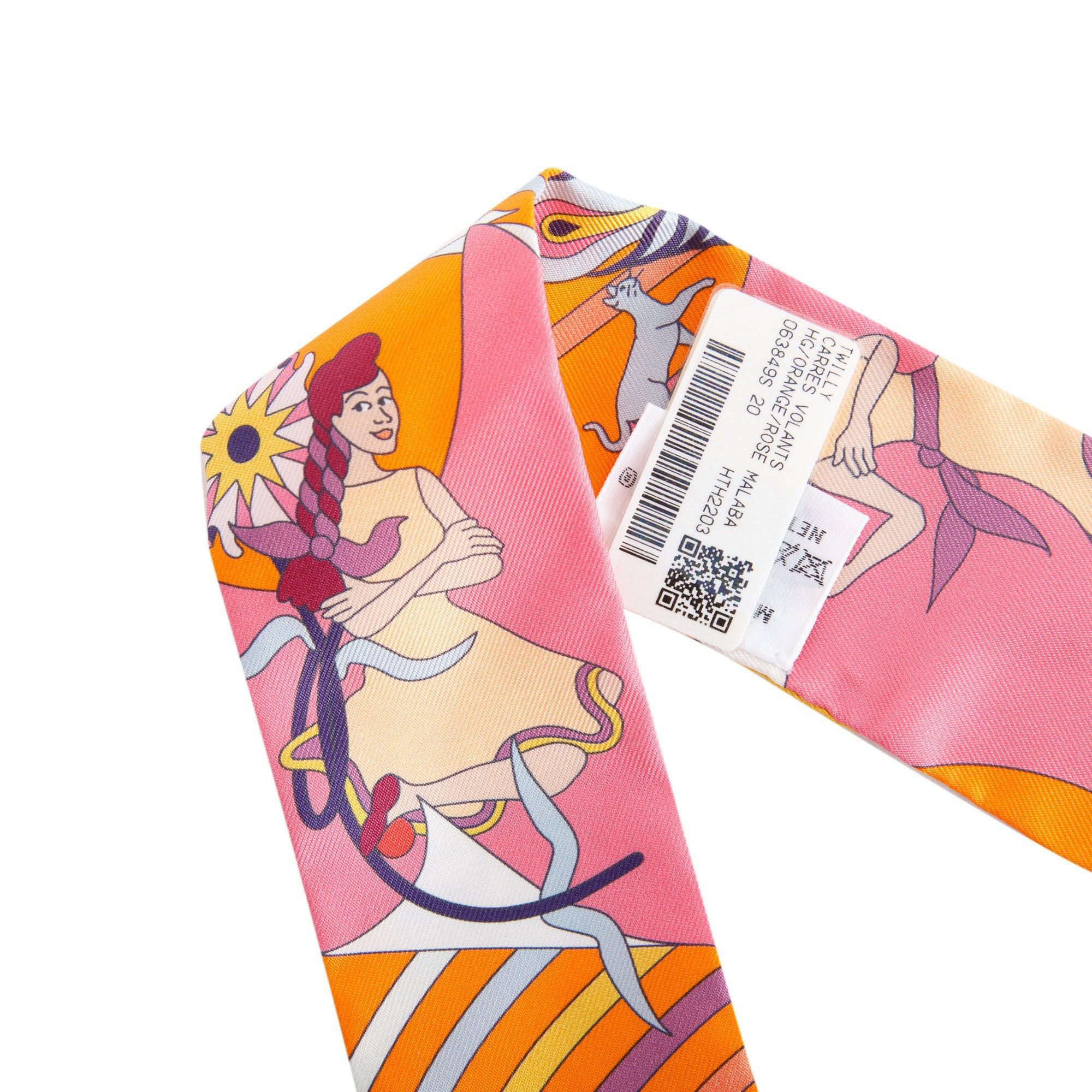 Hermes Carres Volants Silk Twilly w/ Box