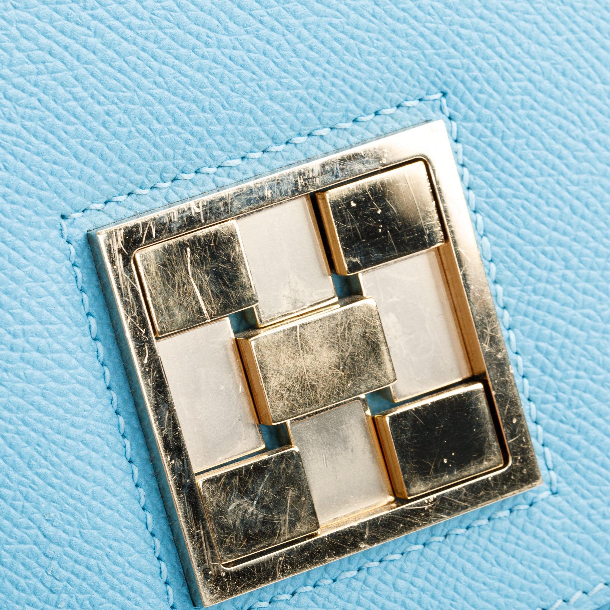 Hermes Celeste Epsom Leather Mosaique Au 24-21