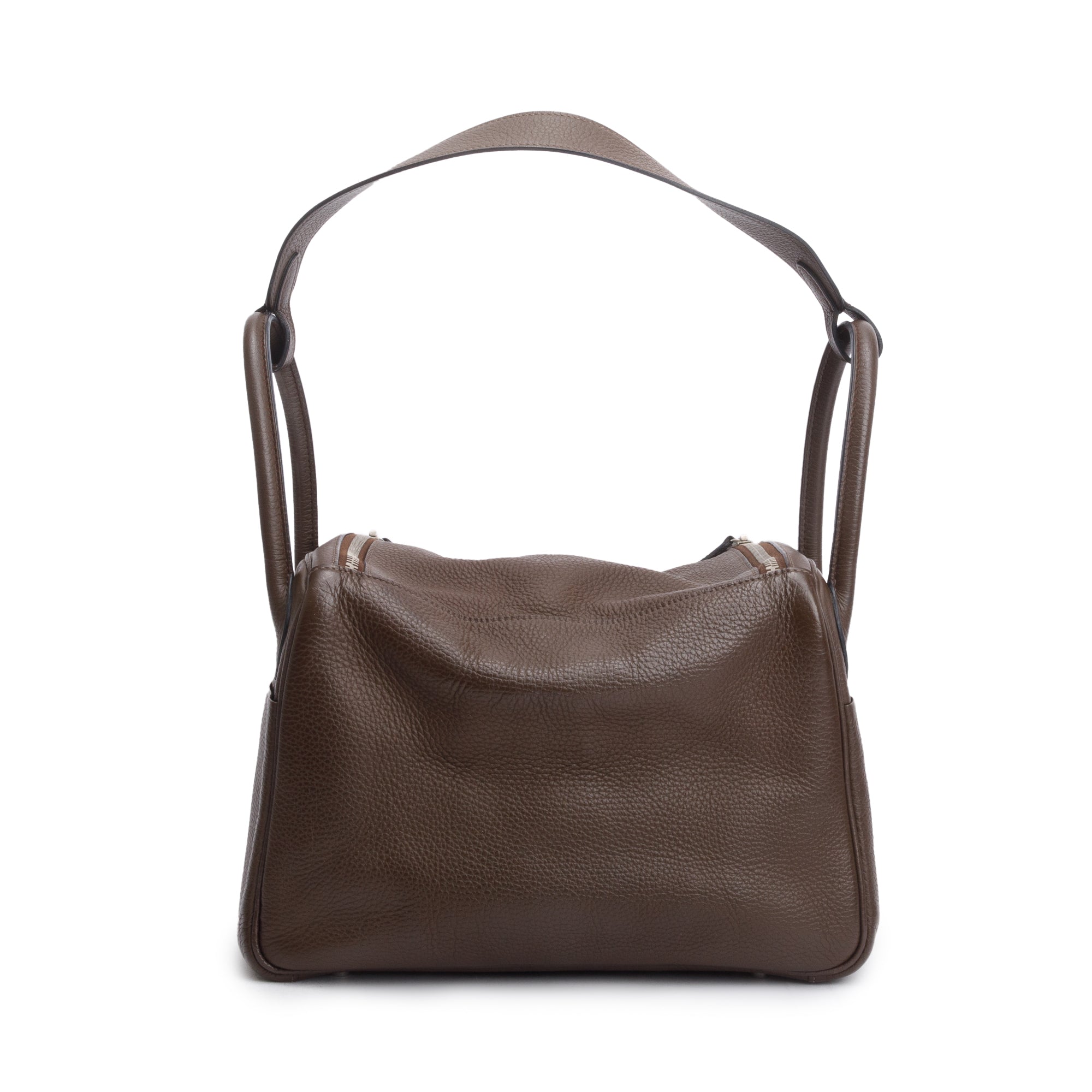 Hermes Chocolat Clemence Leather Lindy 30