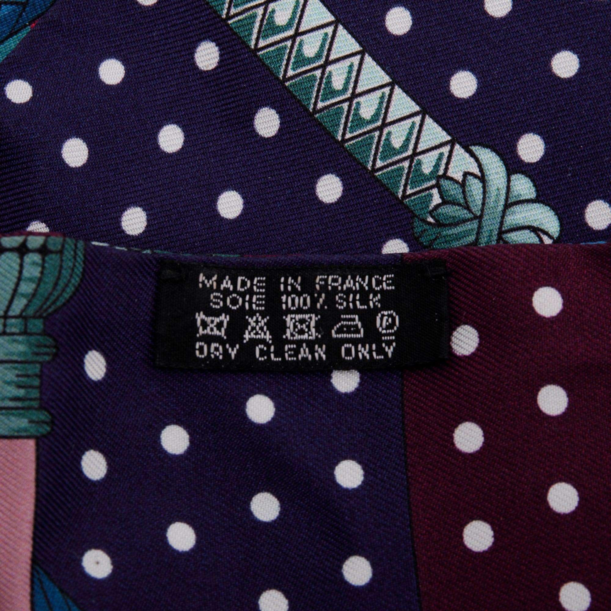 Hermes 'Clic Clac A Pois' Maxi Silk Twilly w/ Box