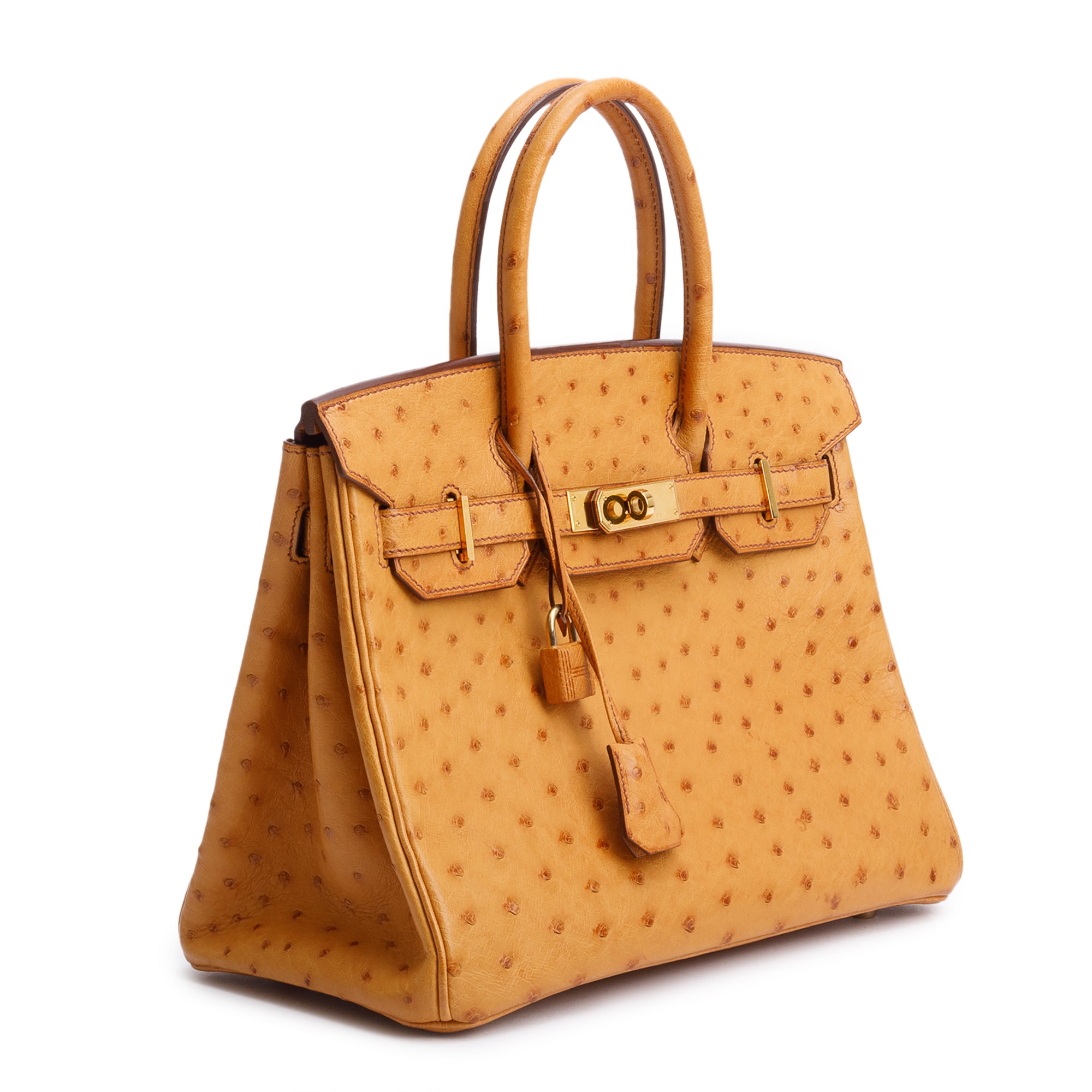 Hermes Cognac Ostrich Birkin 30