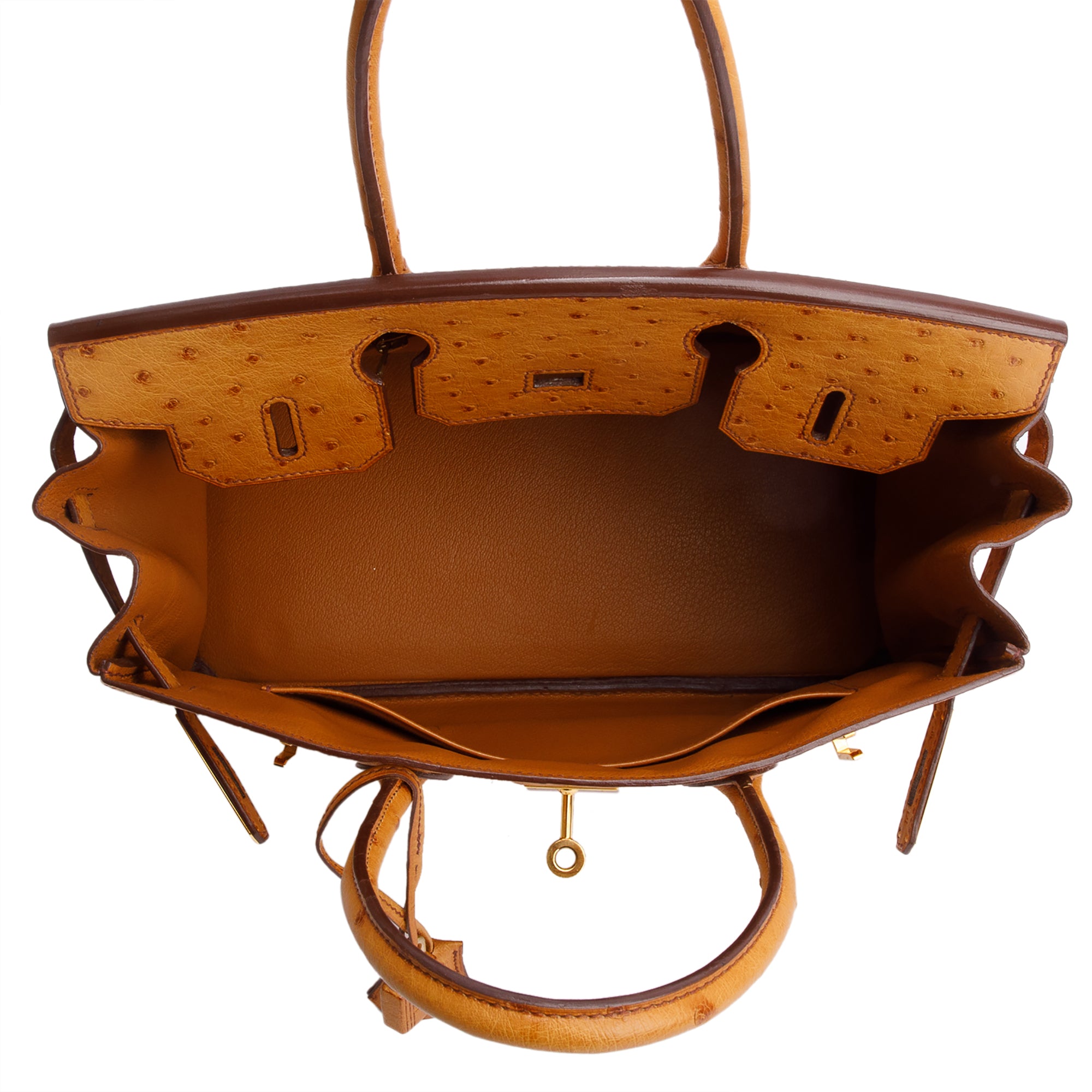 Hermes Cognac Ostrich Birkin 30