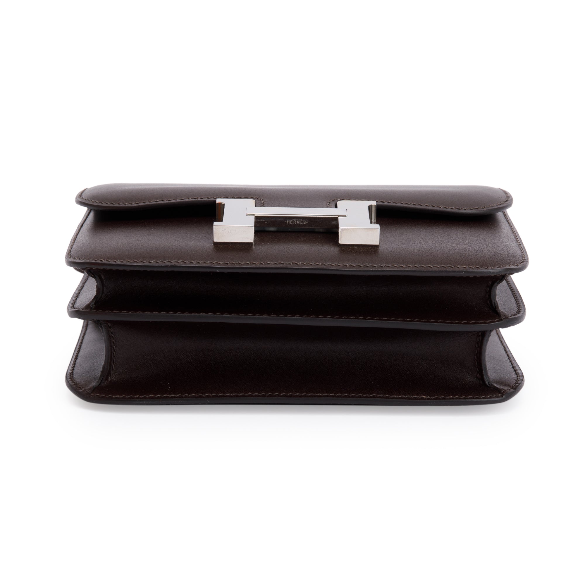 Hermes Ebene Box Leather Mini Constance 18 w/ Box
