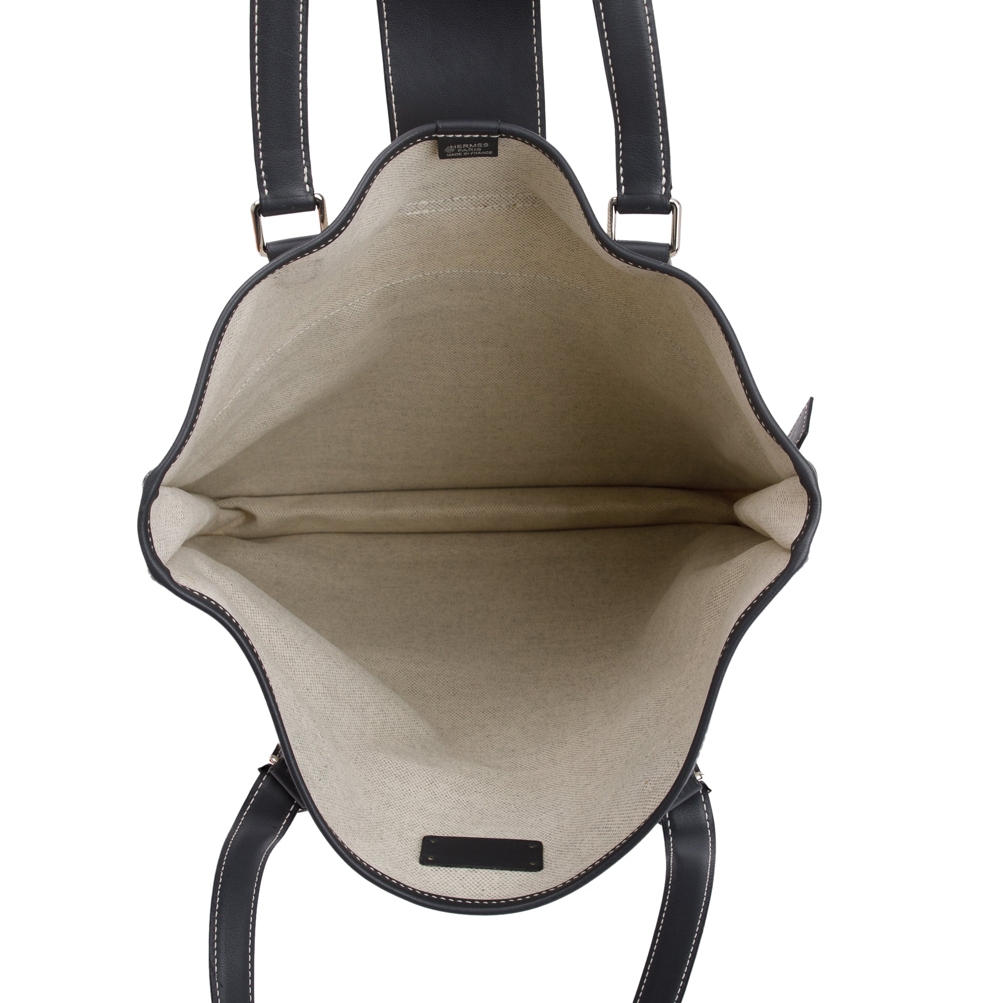 Hermes Ecru Toile Etain Swift Chevron Jumping Shopper Tote