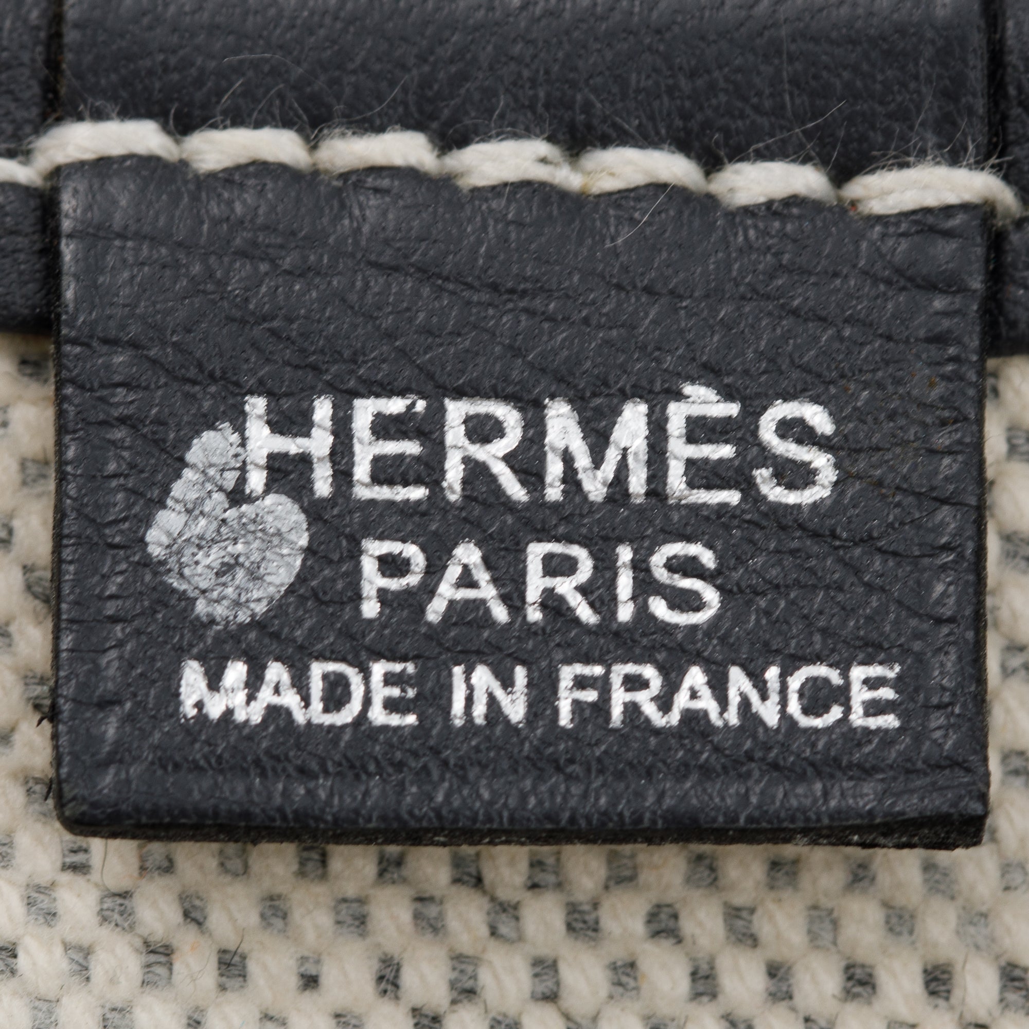 Hermes Ecru Toile Etain Swift Chevron Jumping Shopper Tote