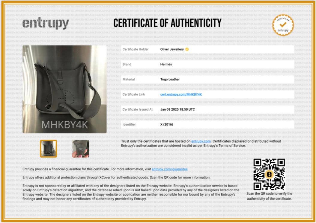 Hermes Etain Taurillon Clemence Evelyne III 29 Bag w/ Box