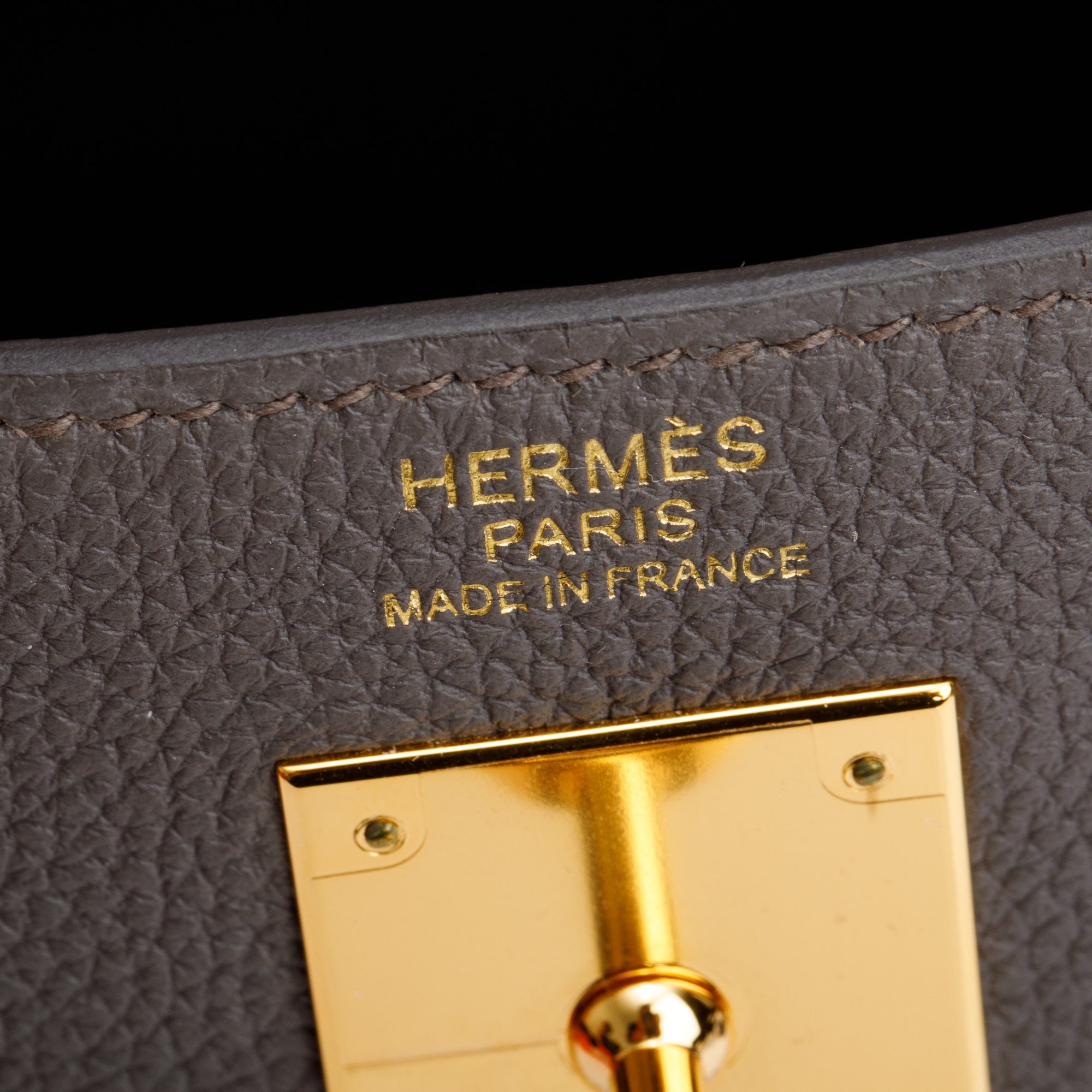 Hermes Etain Veau Togo Kelly II 32 Retourne w/ Strap, Box & Receipt